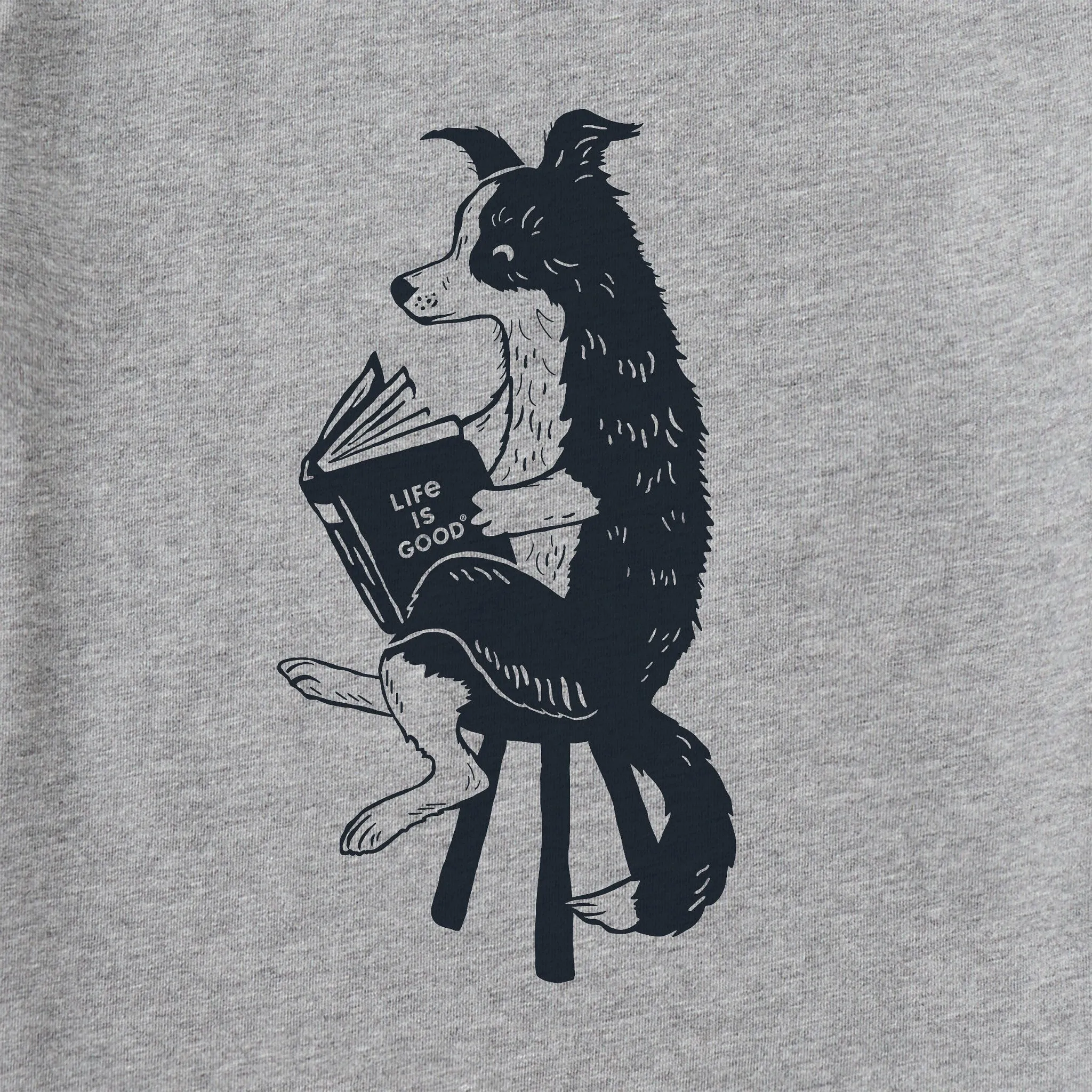 Men's Bert's Collie with Book Short Sleeve Crusher Tee Life is Good