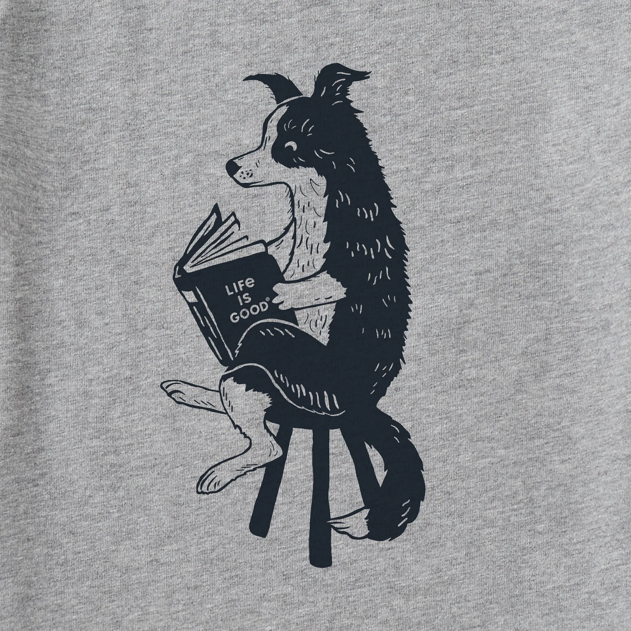 Men's Bert's Collie with Book Short Sleeve Crusher Tee Life is Good