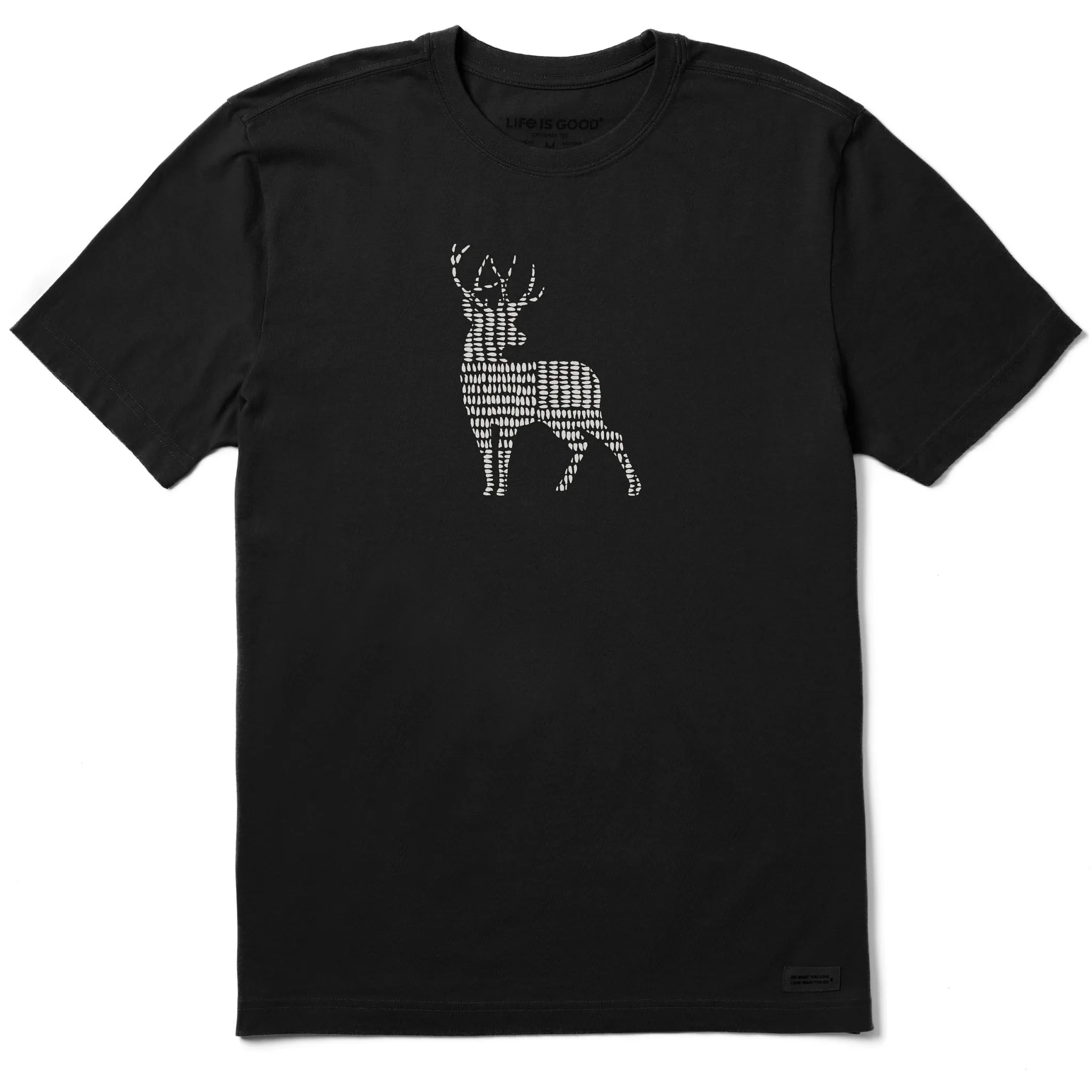 Men's Bert's Cross Hatch Buck Short Sleeve Crusher Tee Life is Good