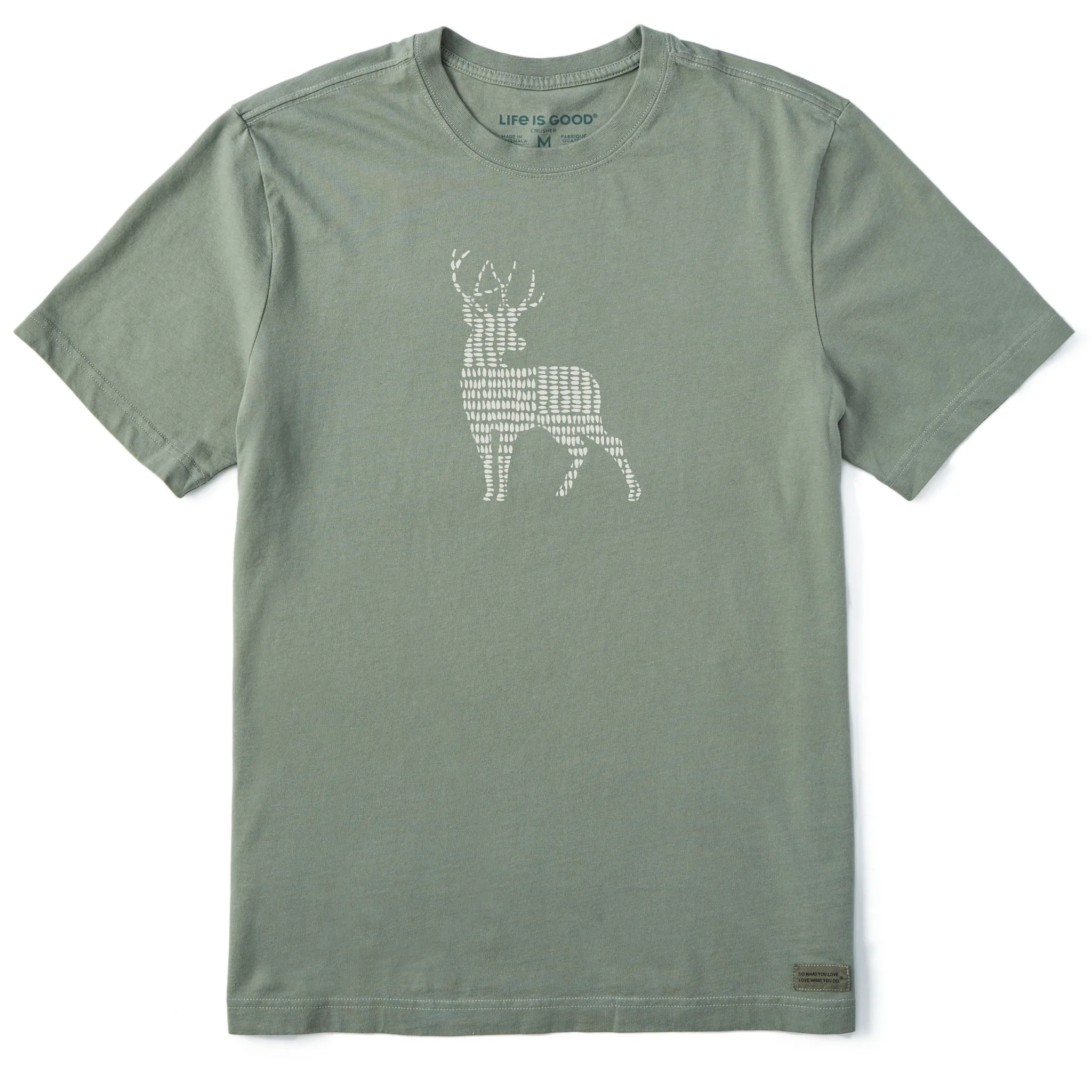 Men's Bert's Cross Hatch Buck Short Sleeve Crusher Tee Life is Good