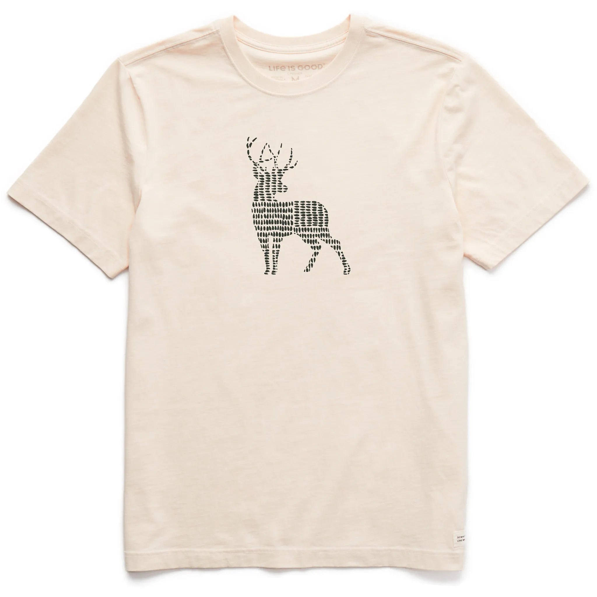 Men's Bert's Cross Hatch Buck Short Sleeve Crusher Tee Life is Good