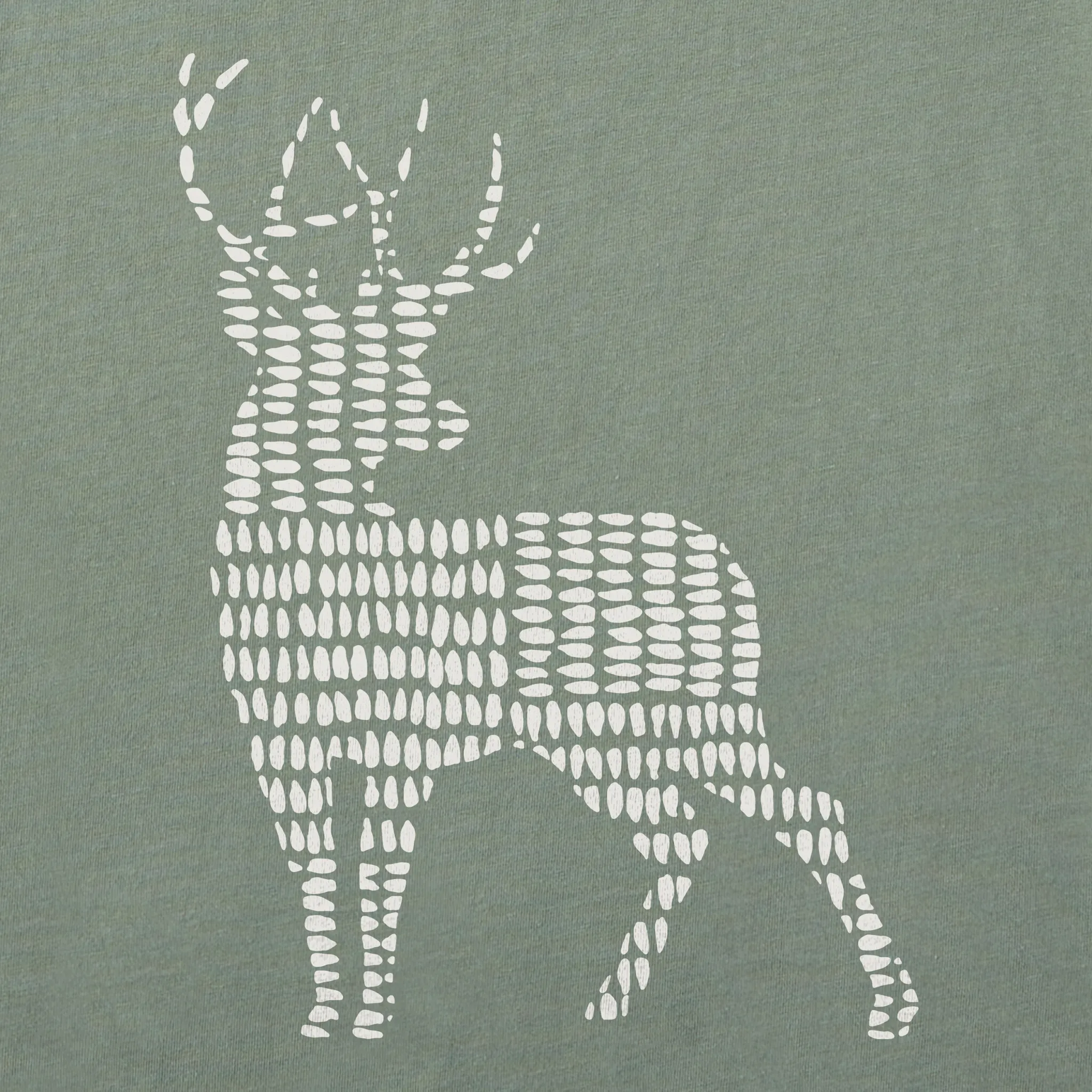 Men's Bert's Cross Hatch Buck Short Sleeve Crusher Tee Life is Good