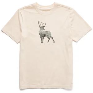 Men's Bert's Cross Hatch Buck Short Sleeve Crusher Tee Life is Good