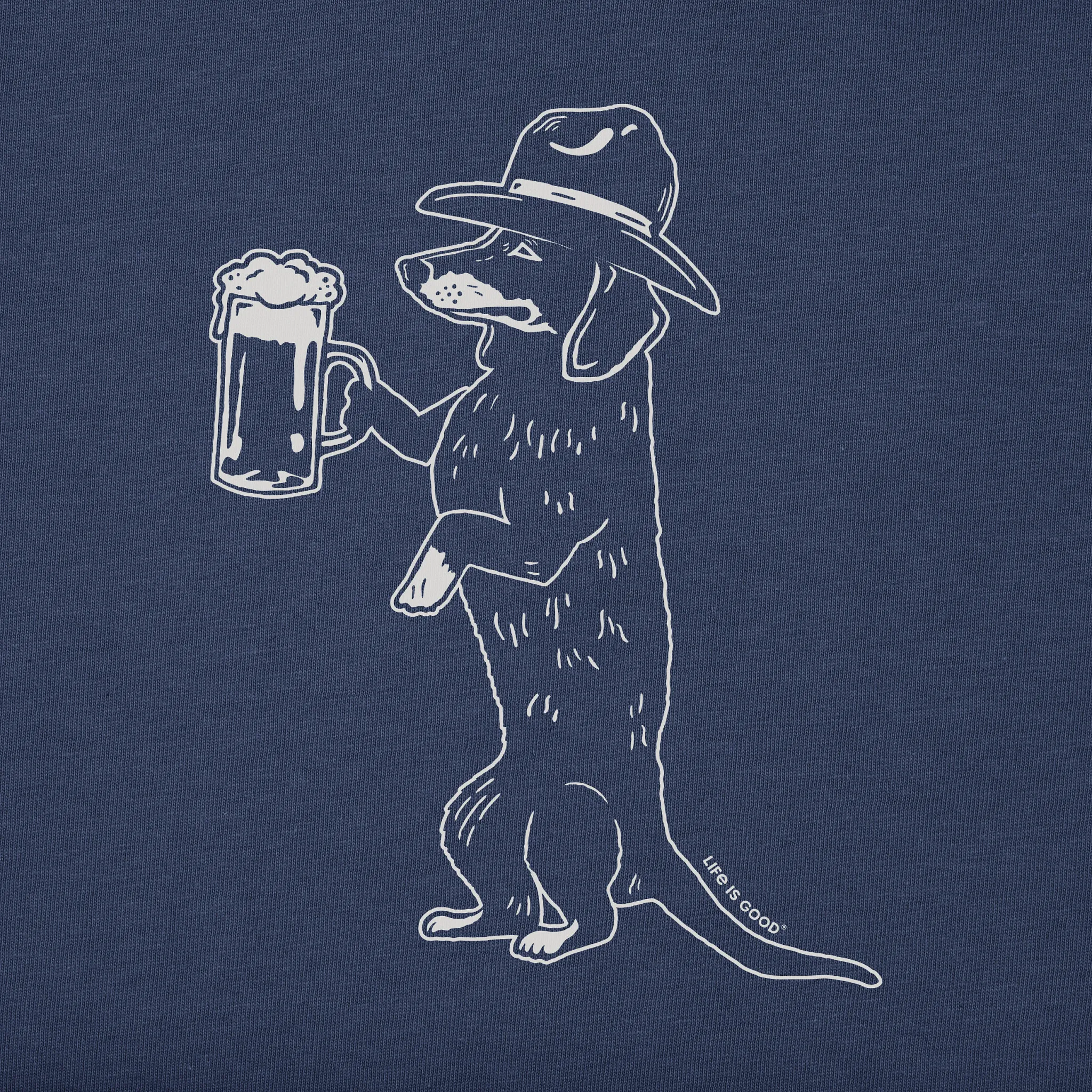 Men's Bert's Dachshund w Beer Short Sleeve Crusher Tee Life is Good