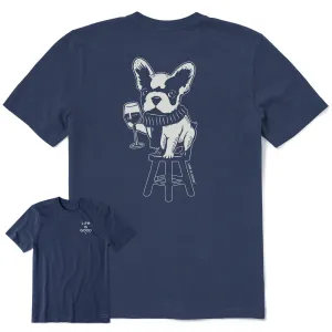 Men's Bert's Frenchie with Wine Short Sleeve Crusher Tee Life is Good