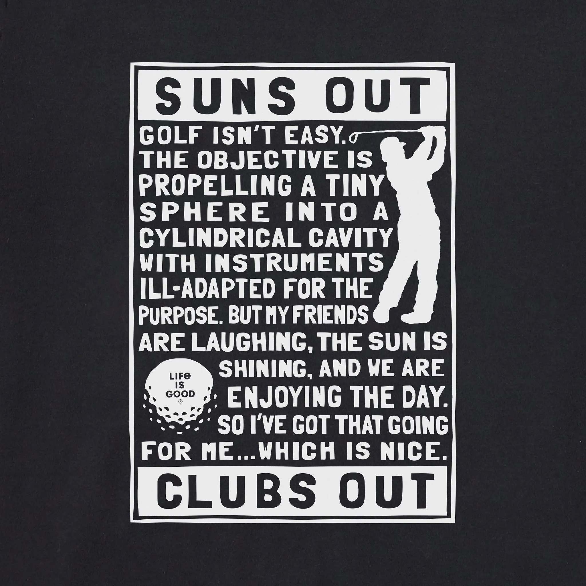 Men's Berts Golf Manifesto Short Sleeve Crusher Tee Life is Good