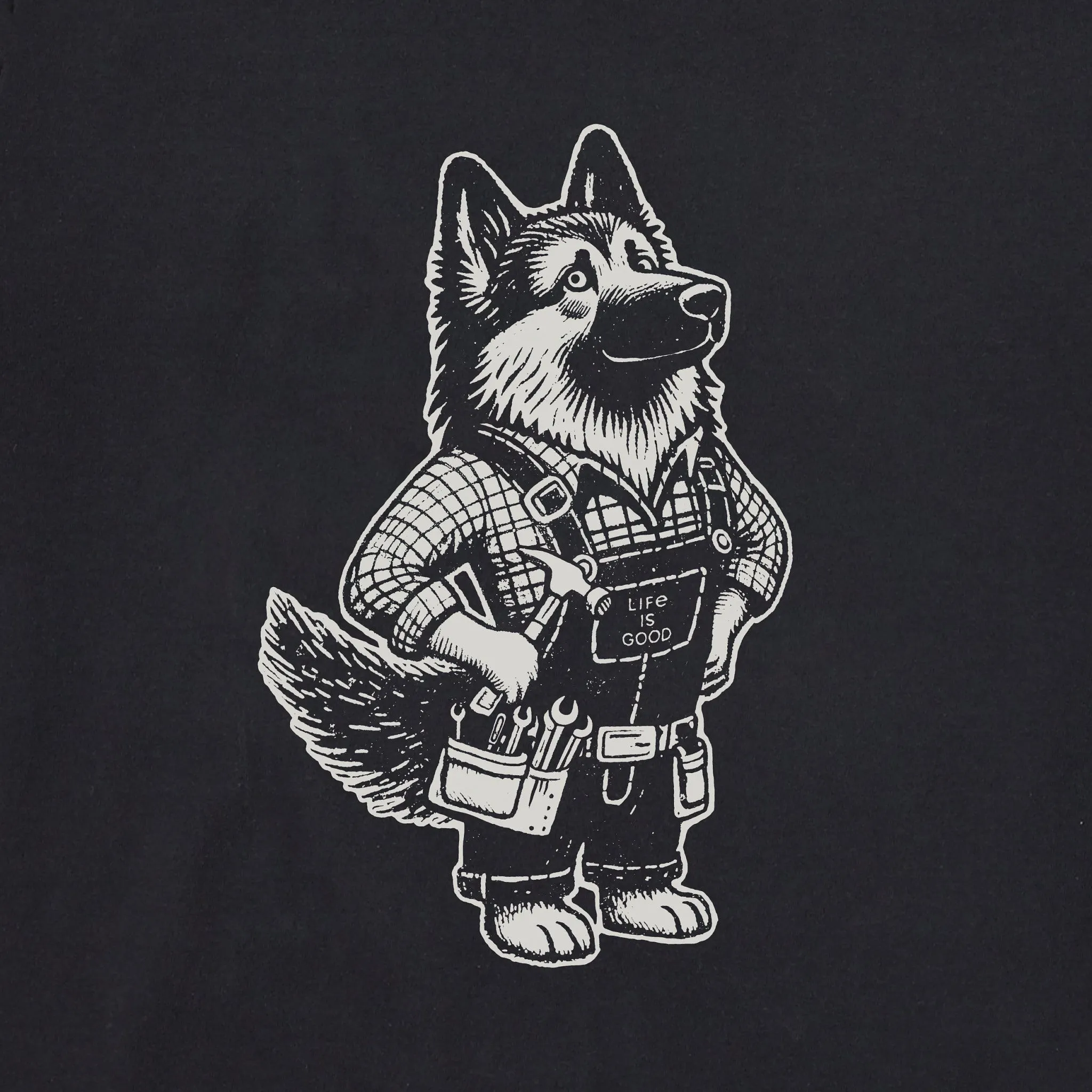 Men's Bert's Shepherd with Tool Belt Short Sleeve Crusher Tee Life is Good