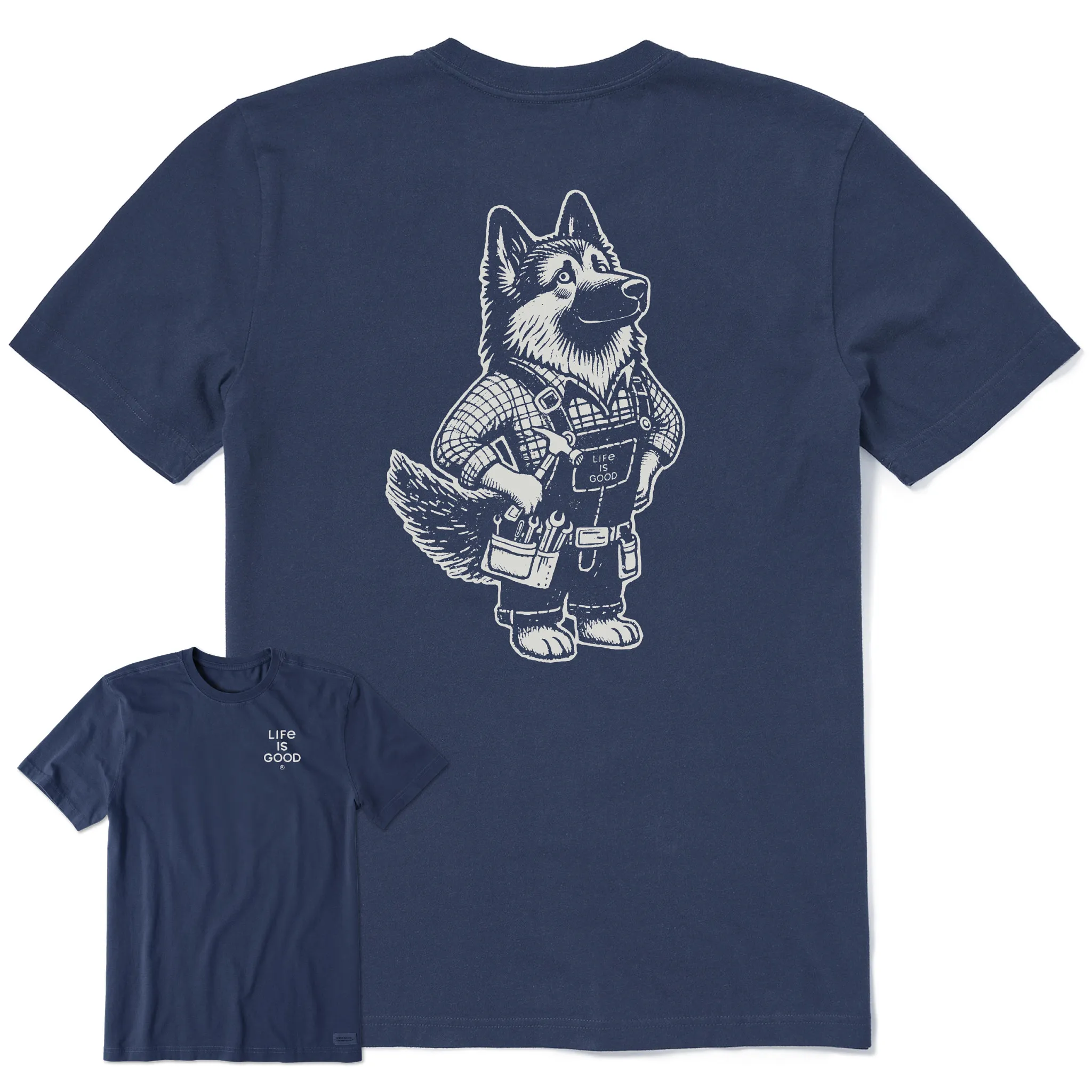 Men's Bert's Shepherd with Tool Belt Short Sleeve Crusher Tee Life is Good