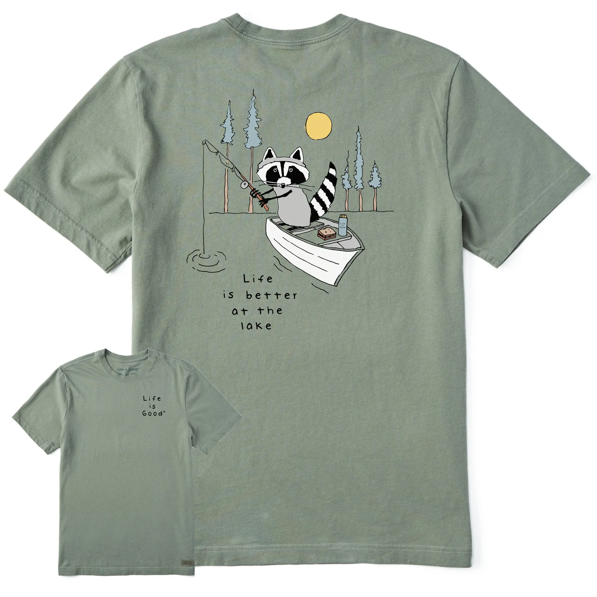 Men's Better at the Lake Raccoon Short Sleeve Tee Life is Good