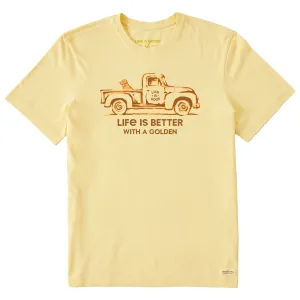 Men's Better with a Golden Truck Short Sleeve Crusher Tee Life is Good