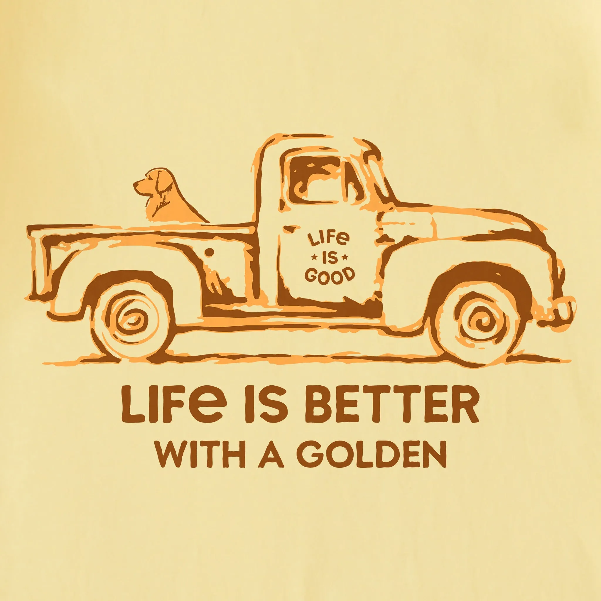 Men's Better with a Golden Truck Short Sleeve Crusher Tee Life is Good