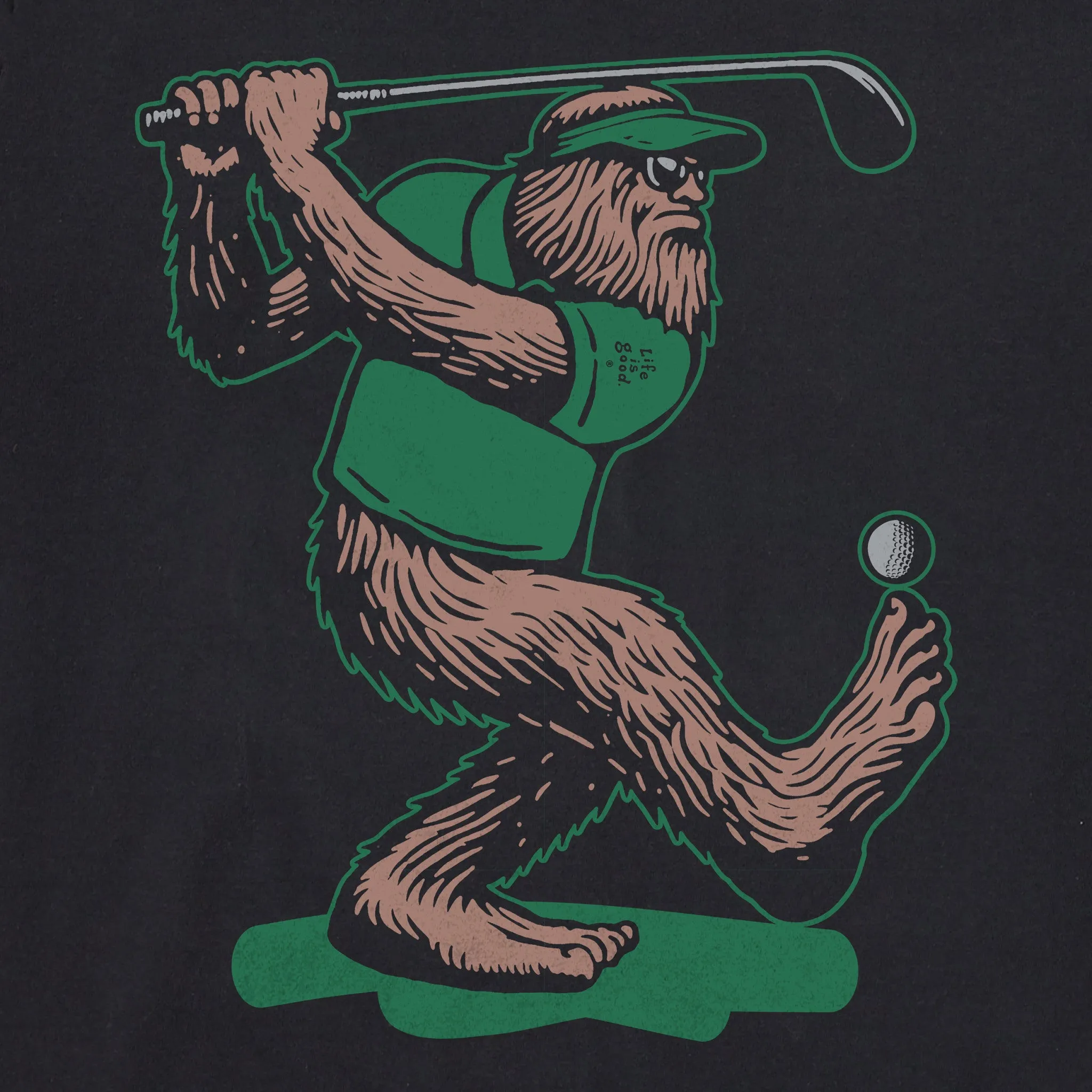 Men's Bigfoot Golfing Short Sleeve Tee Life is Good