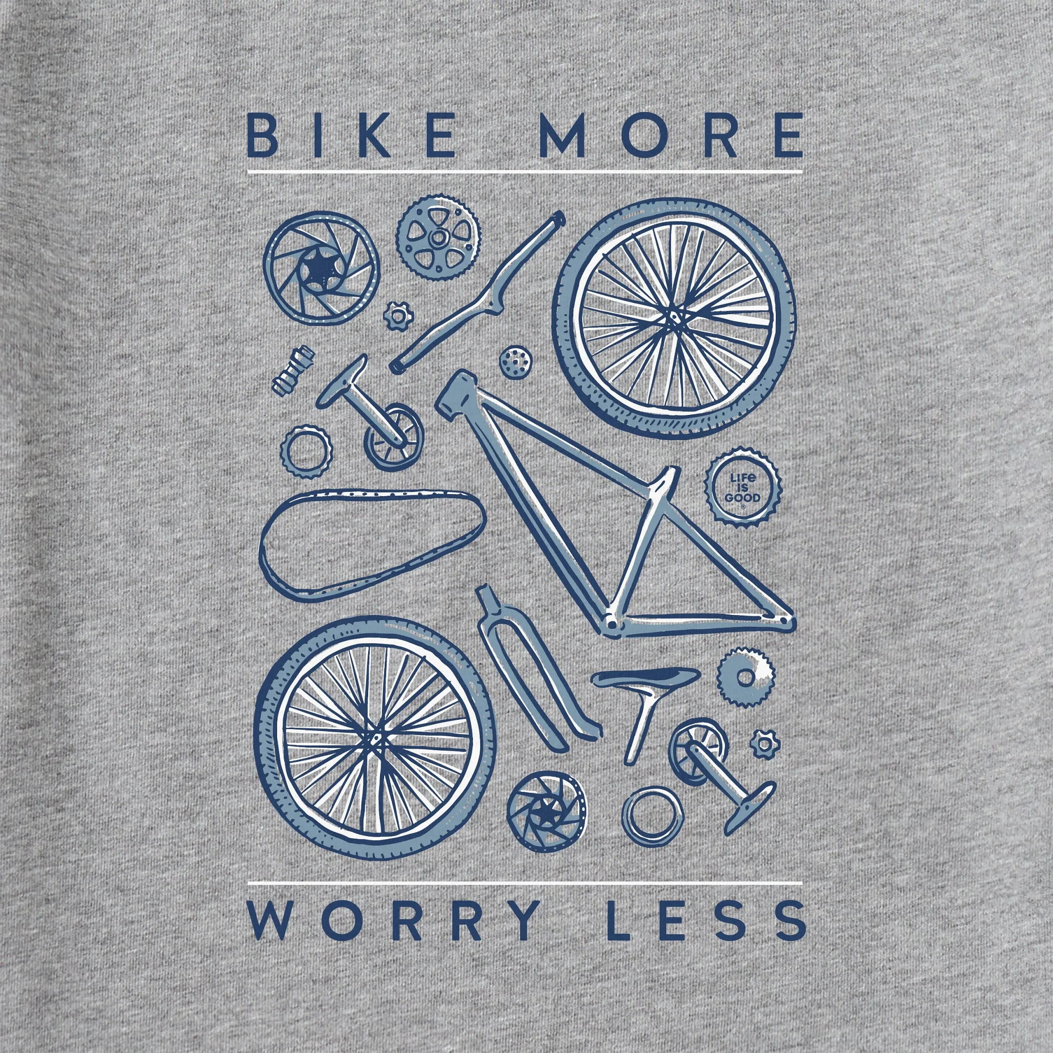 Men's Bike More Worry Less Short Sleeve Tee Life is Good