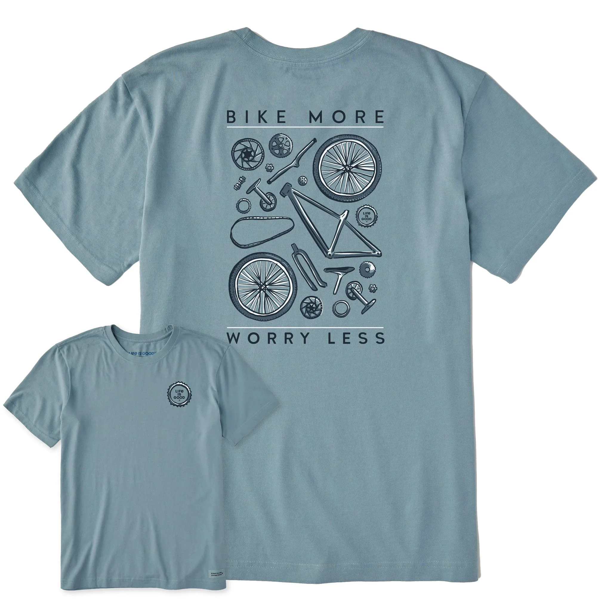 Men's Bike More Worry Less Short Sleeve Tee Life is Good