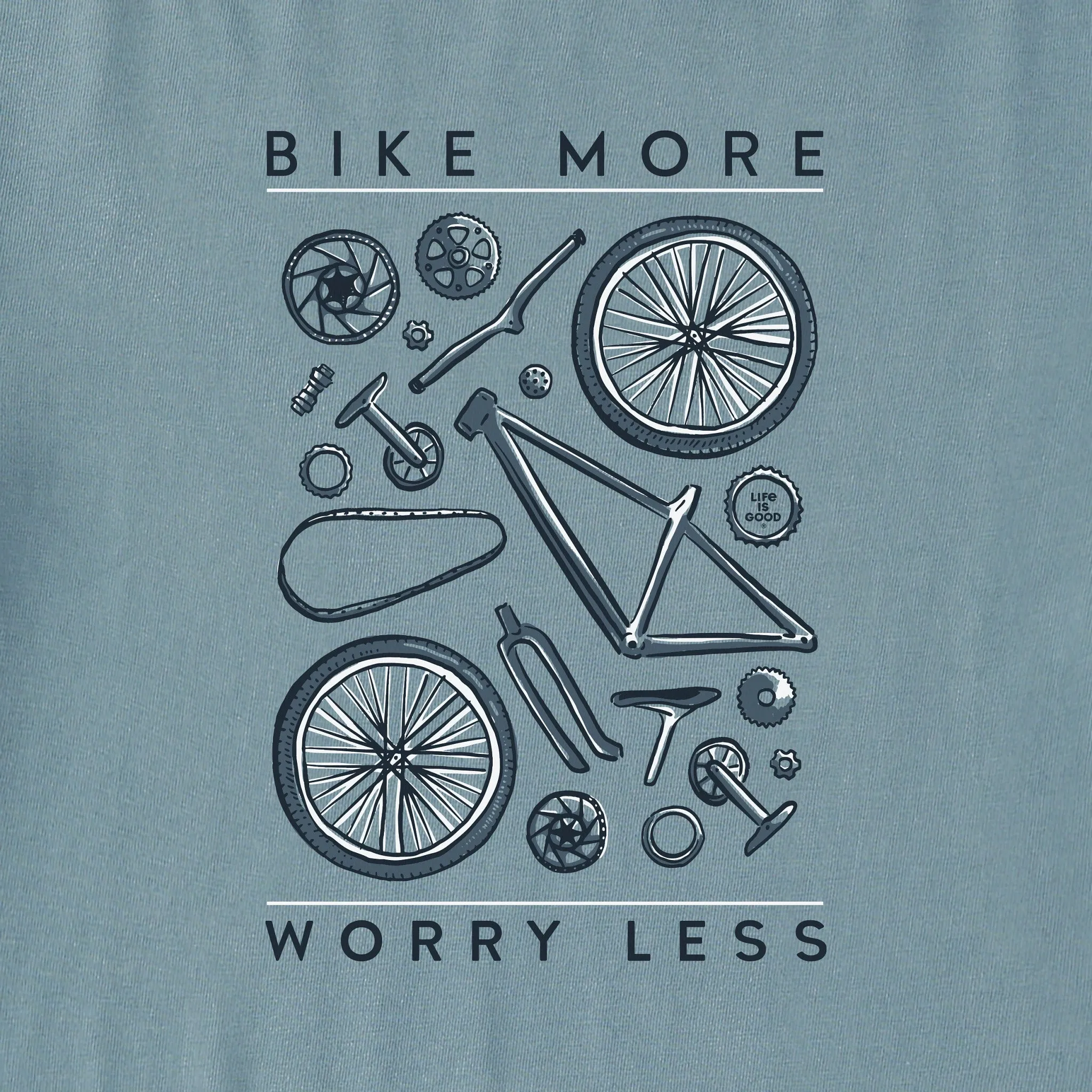 Men's Bike More Worry Less Short Sleeve Tee Life is Good