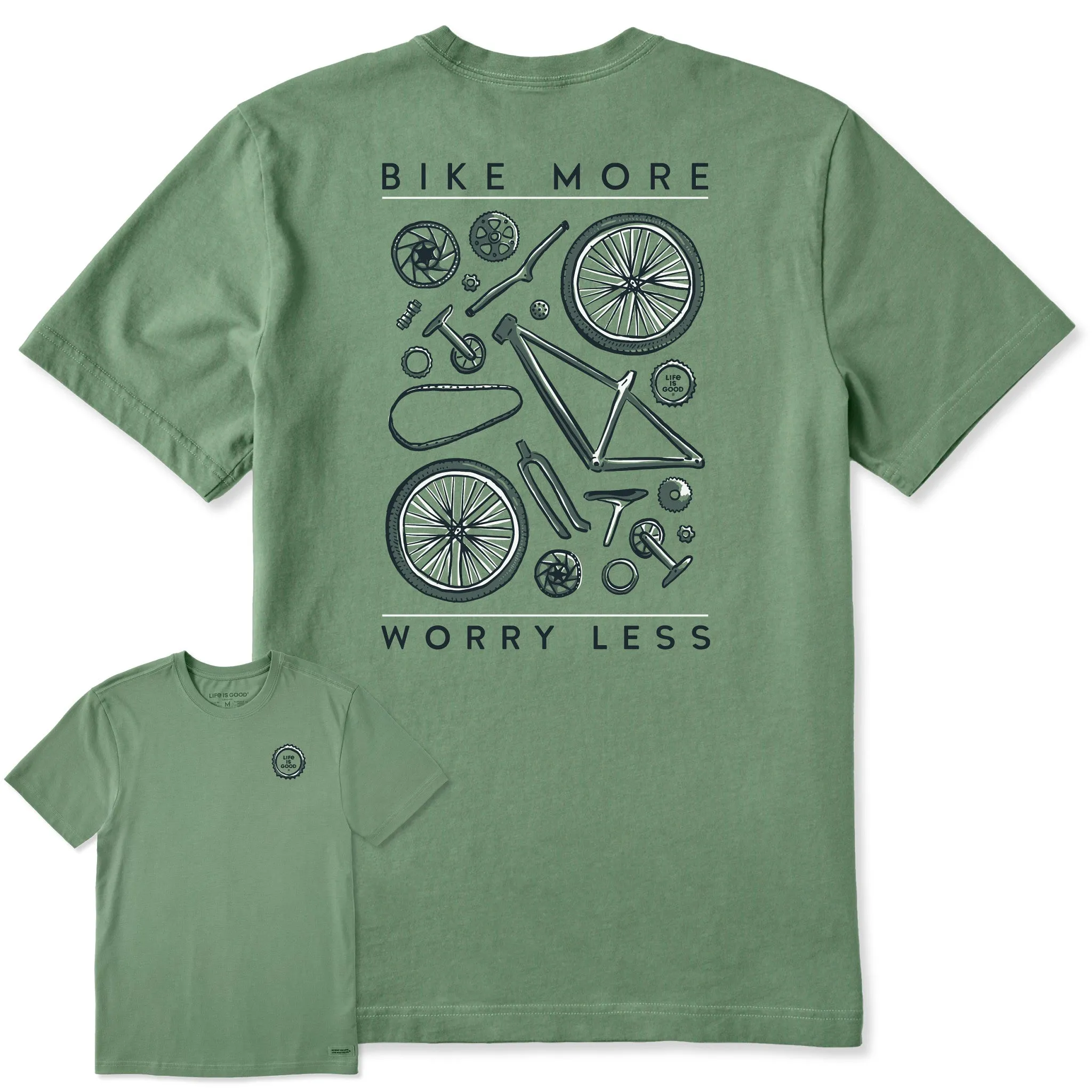 Men's Bike More Worry Less Short Sleeve Tee Life is Good
