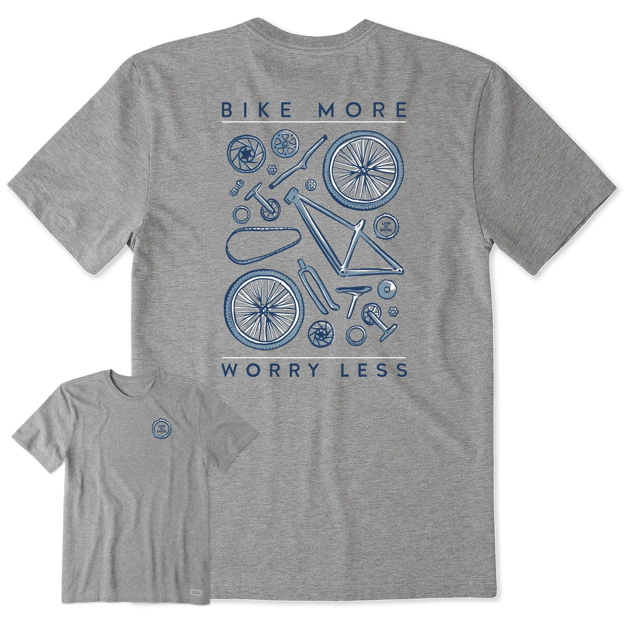 Men's Bike More Worry Less Short Sleeve Tee Life is Good