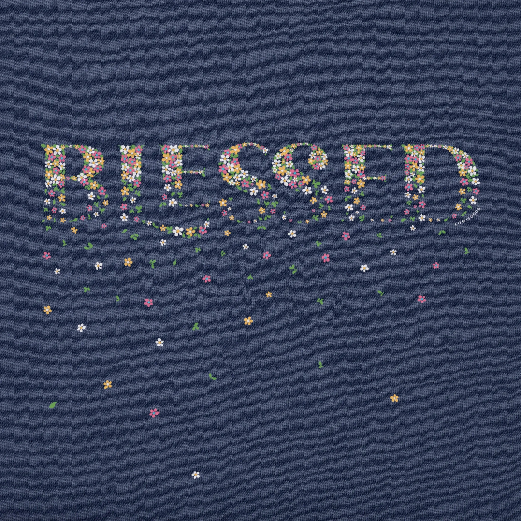 Men's Blessed Spring Flowers Short Sleeve Crusher Tee Life is Good