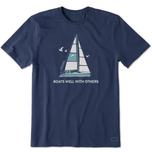 Men's Boats Well with Others Sail Boat Short Sleeve Tee Life is Good
