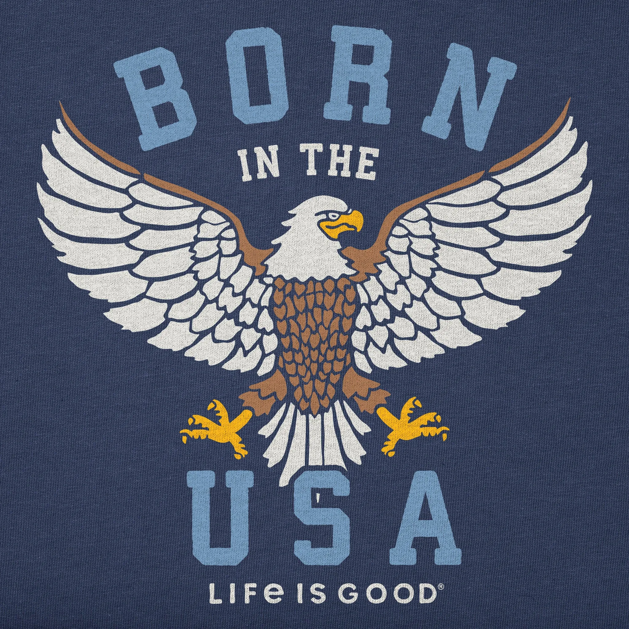 Men's Born in the USA Eagle Short Sleeve Tee Life is Good