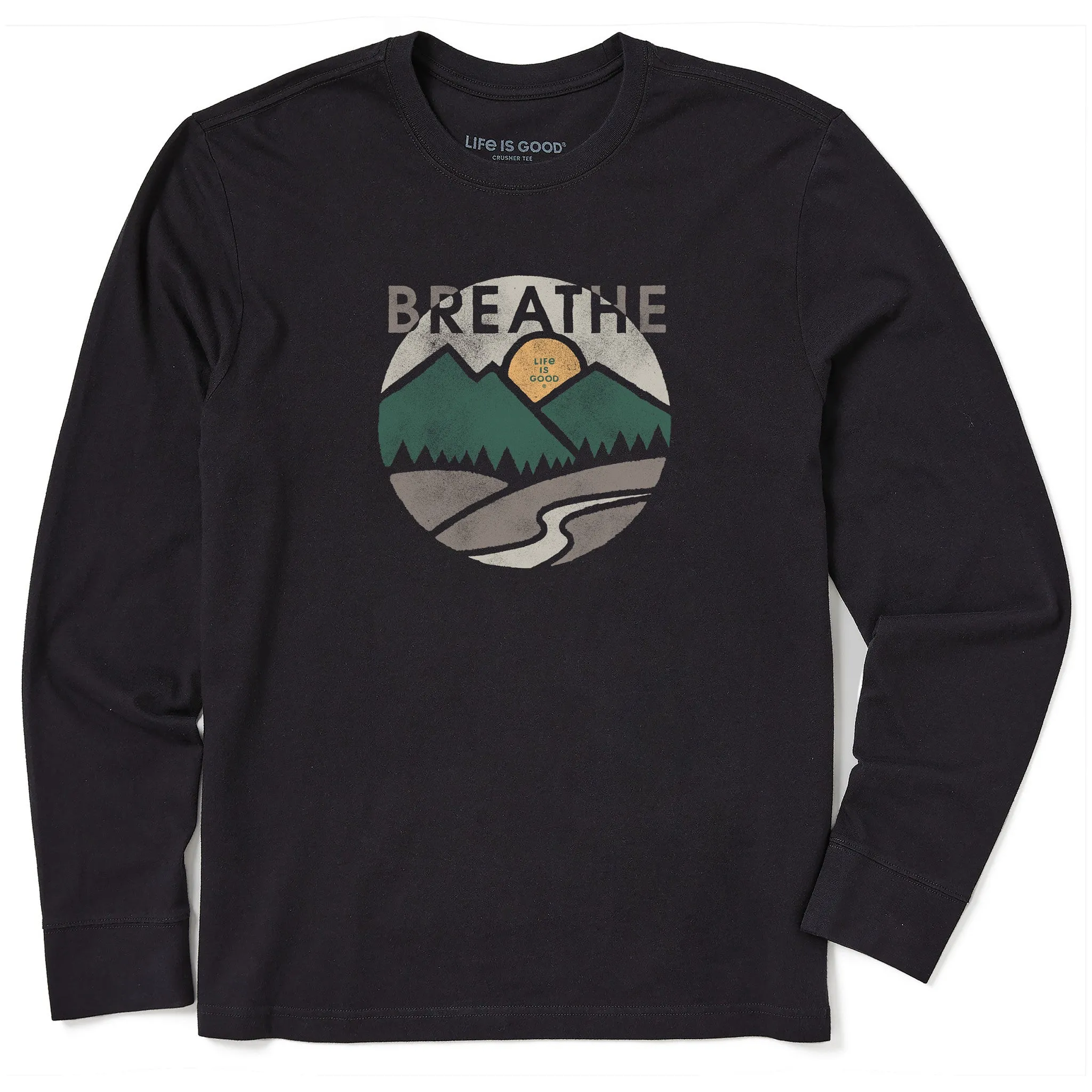 Men's Breathe in the Mountains Long Sleeve Crusher Tee Life is Good