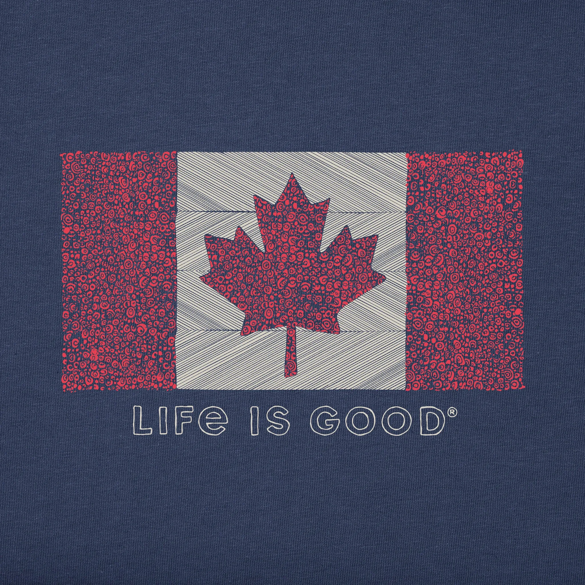 Men's Canada Floral Flag Short Sleeve Tee Life is Good