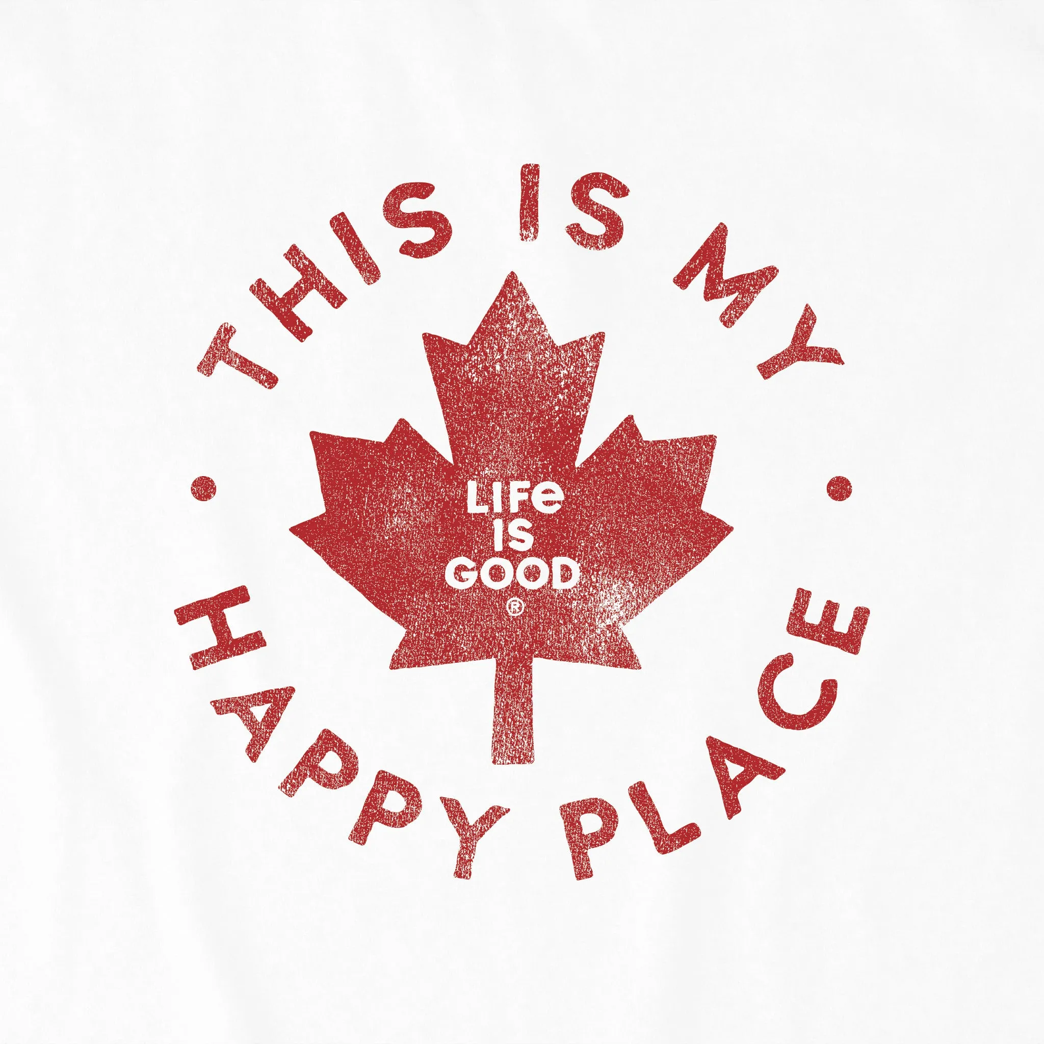 Men's Canada is my Happy Place Short Sleeve Tee Life is Good