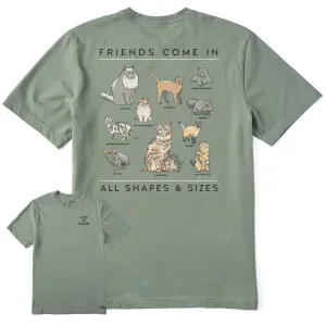 Men's Cat Friends Shapes & Sizes Short Sleeve Tee Life is Good