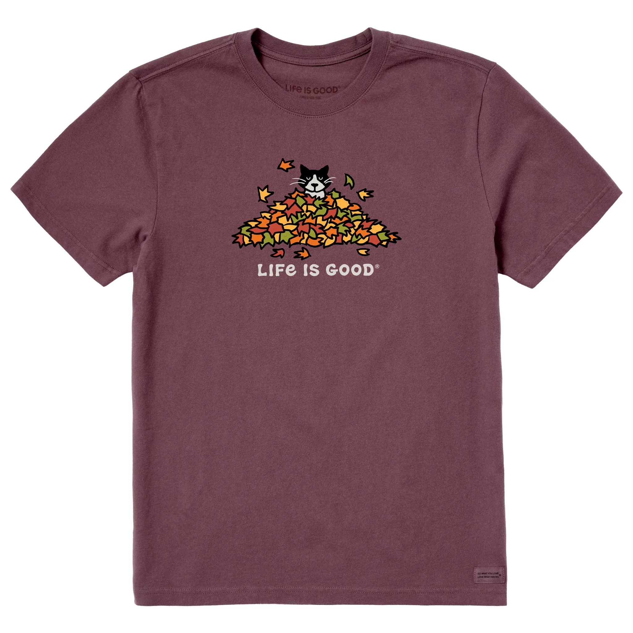 Men's Cat Gets Up and Leaves Short Sleeve Crusher Tee Life is Good