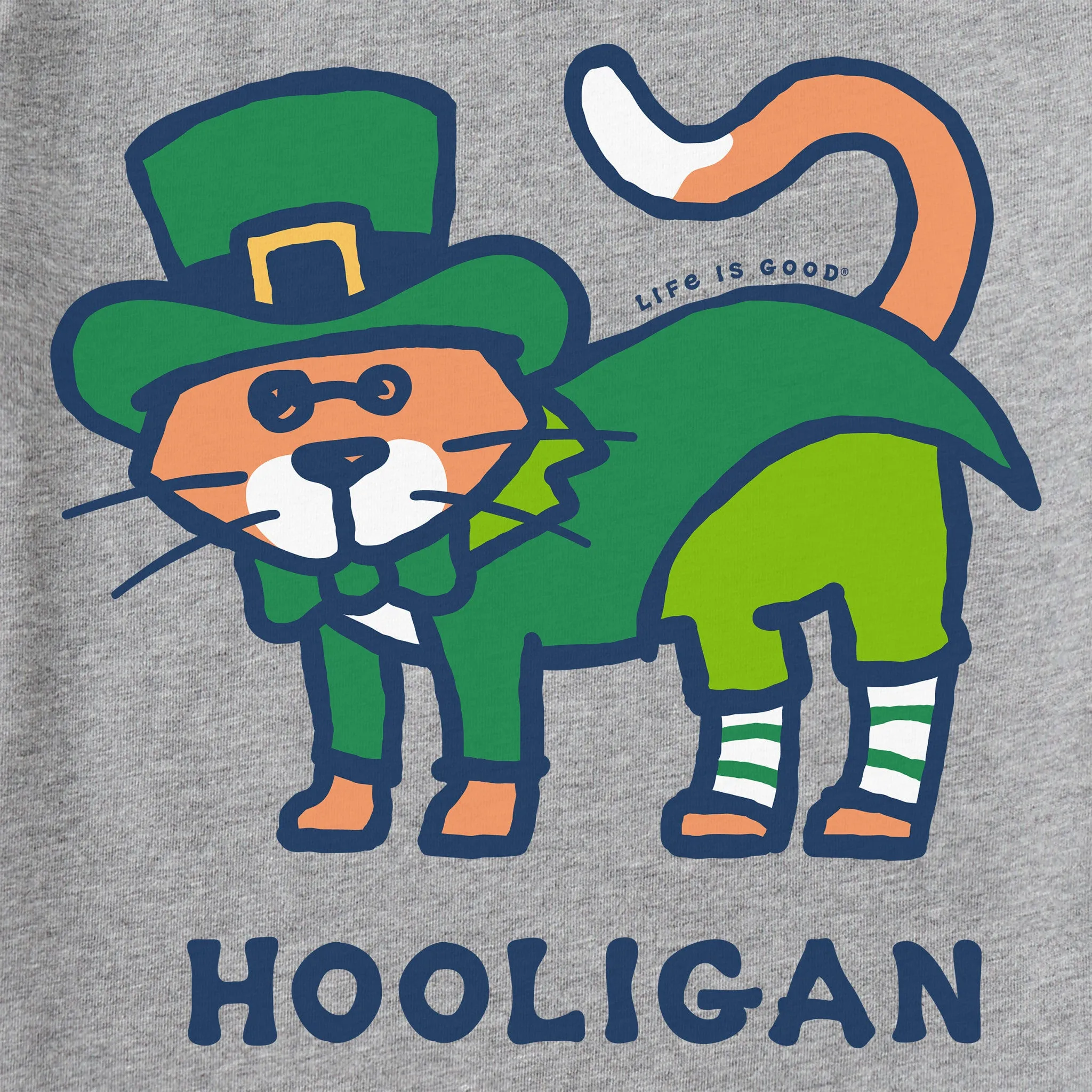 Men's Cat Lucky Leprechaun Short Sleeve Crusher Tee Life is Good