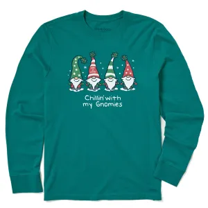 Men's Chillin' with my Gnomes Long Sleeve Crusher Tee Life is Good
