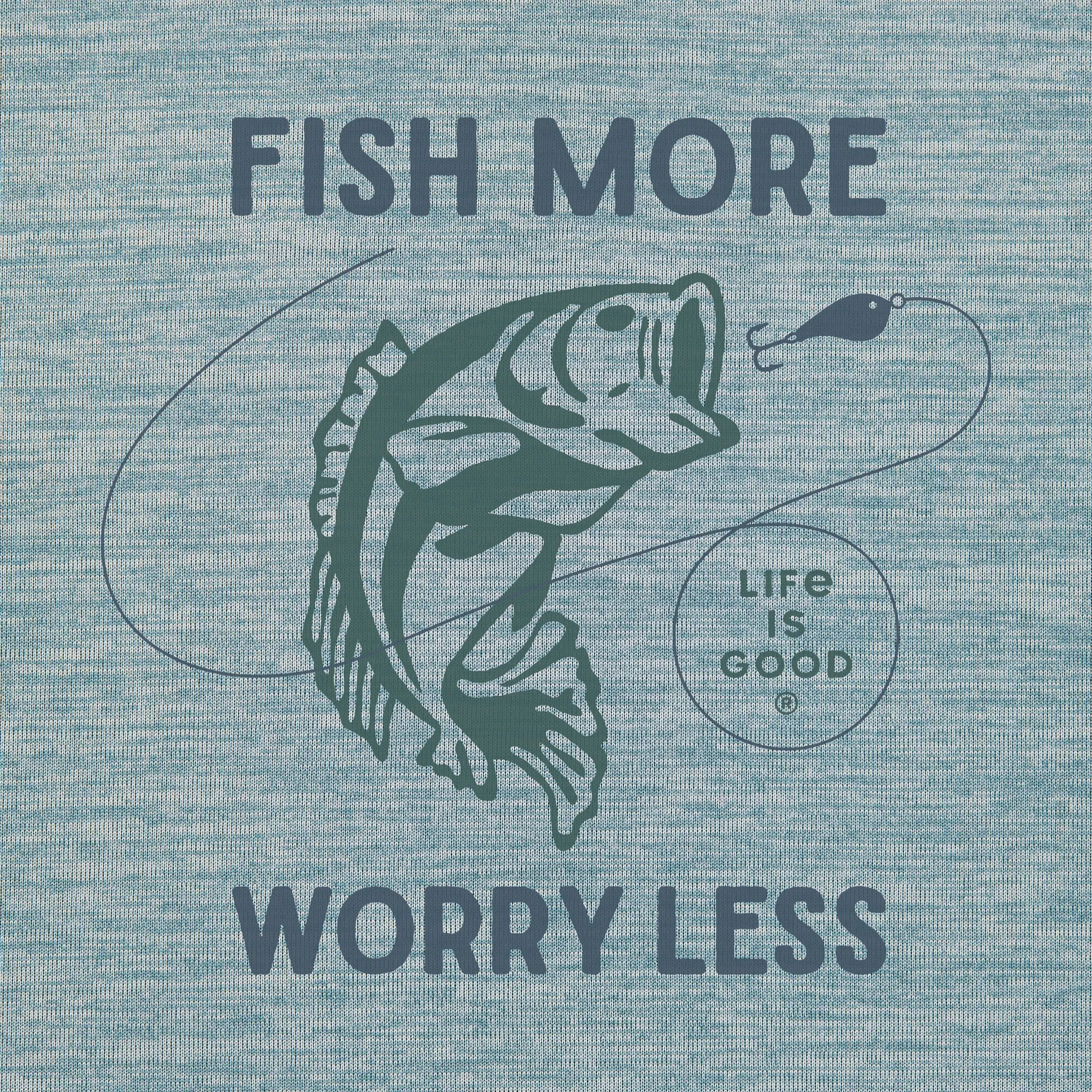 Men's Clean Fish More Bass Long Sleeve Sun Crusher Hoodie Life is Good