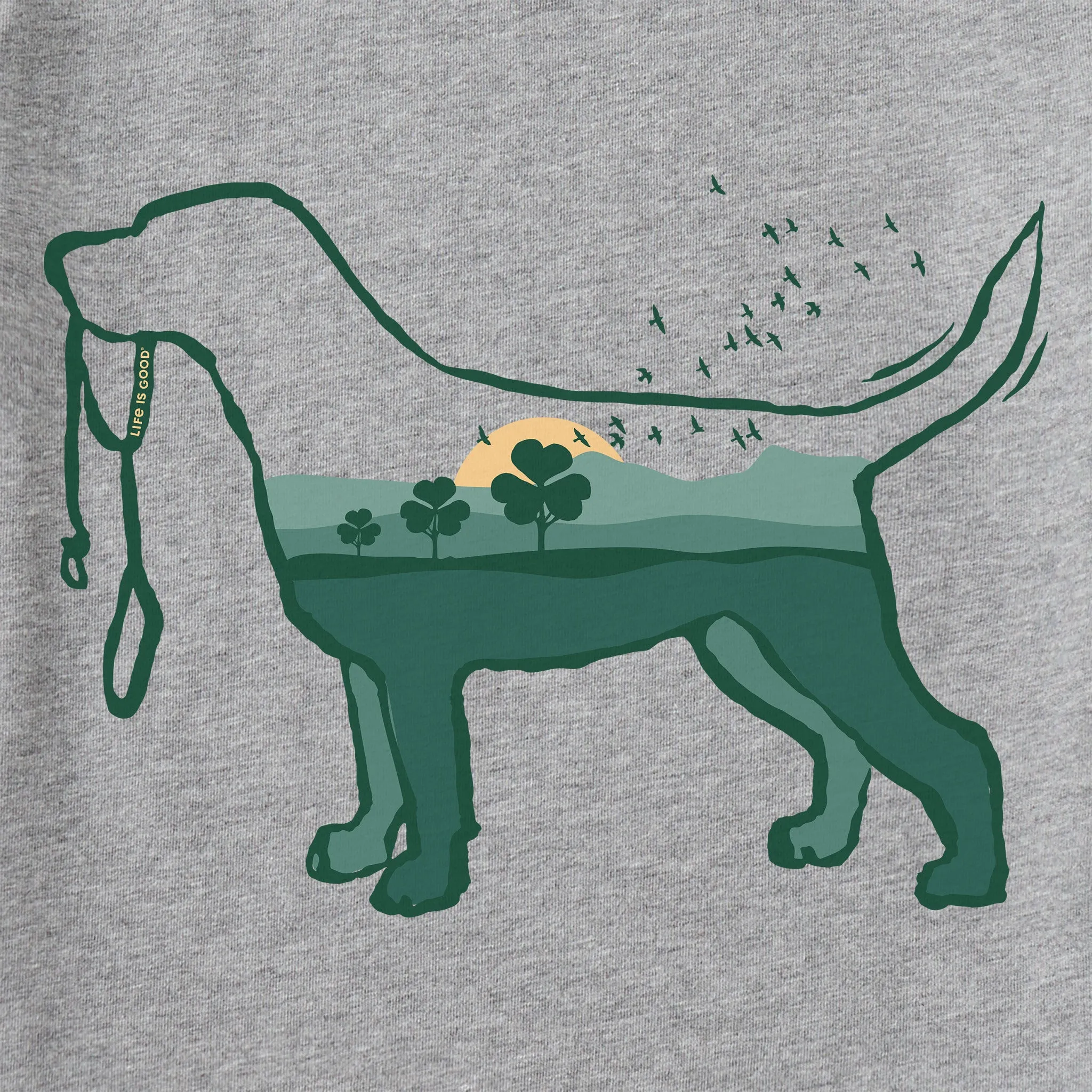 Men's Clover Dogscape Short Sleeve Tee Life is Good