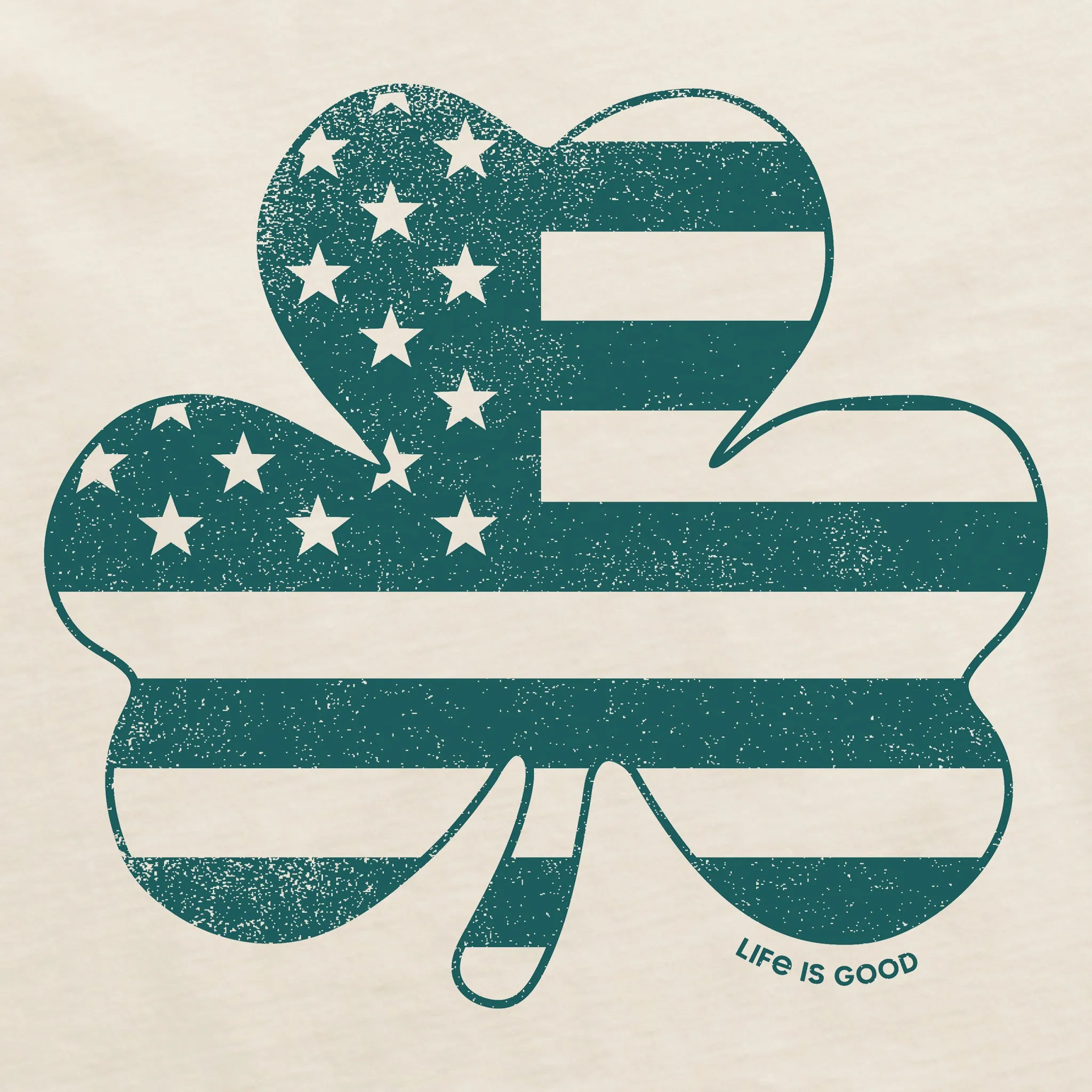 Men's Clover Flag Short Sleeve Crusher Tee Life is Good