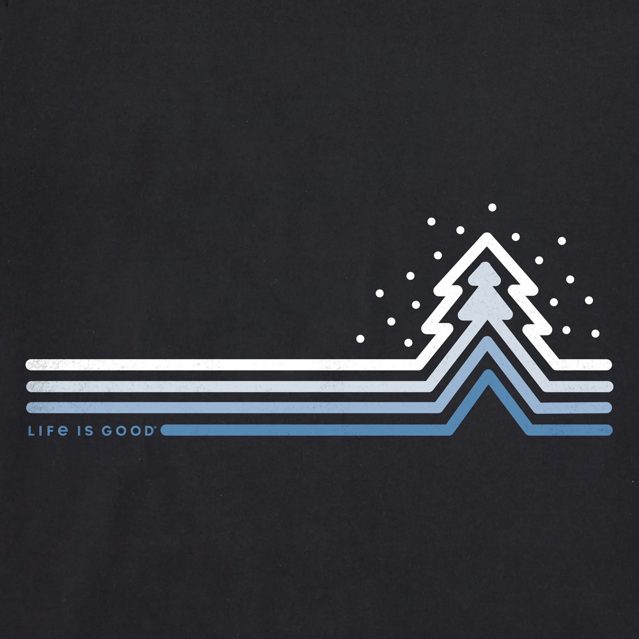 Men's Cool Tree Stripes with Snow Long Sleeve Crusher Tee Life is Good