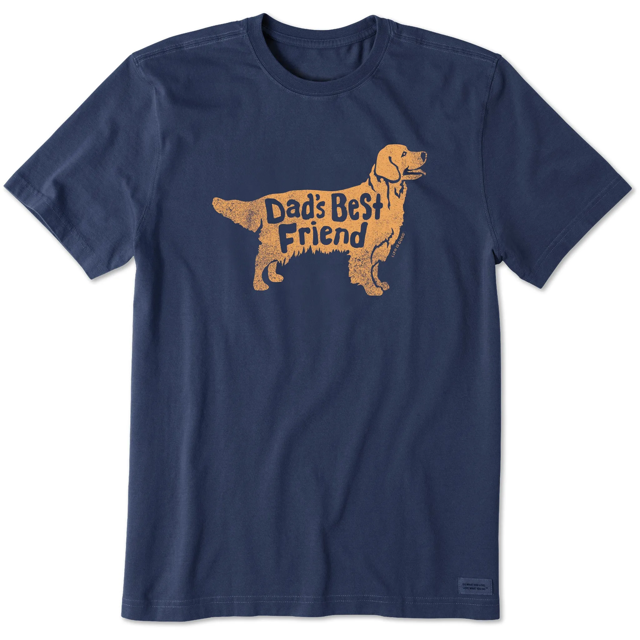 Men's Dad's Best Friend Golden Retriever Short Sleeve Tee Life is Good