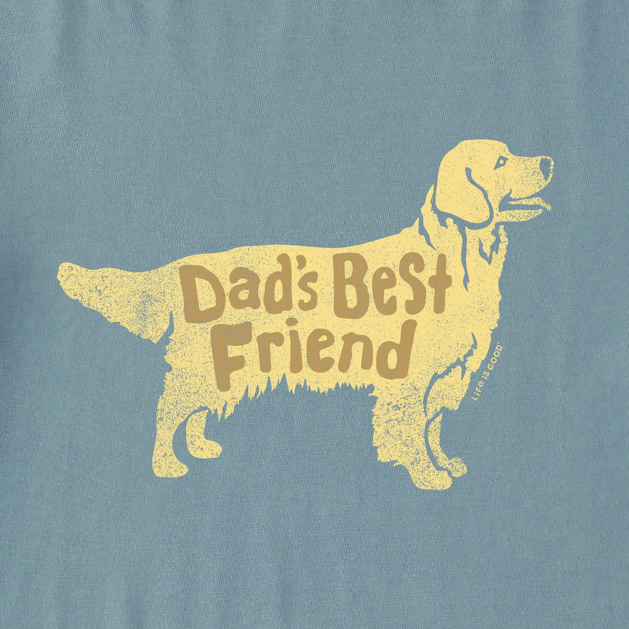 Men's Dad's Best Friend Golden Retriever Short Sleeve Tee Life is Good