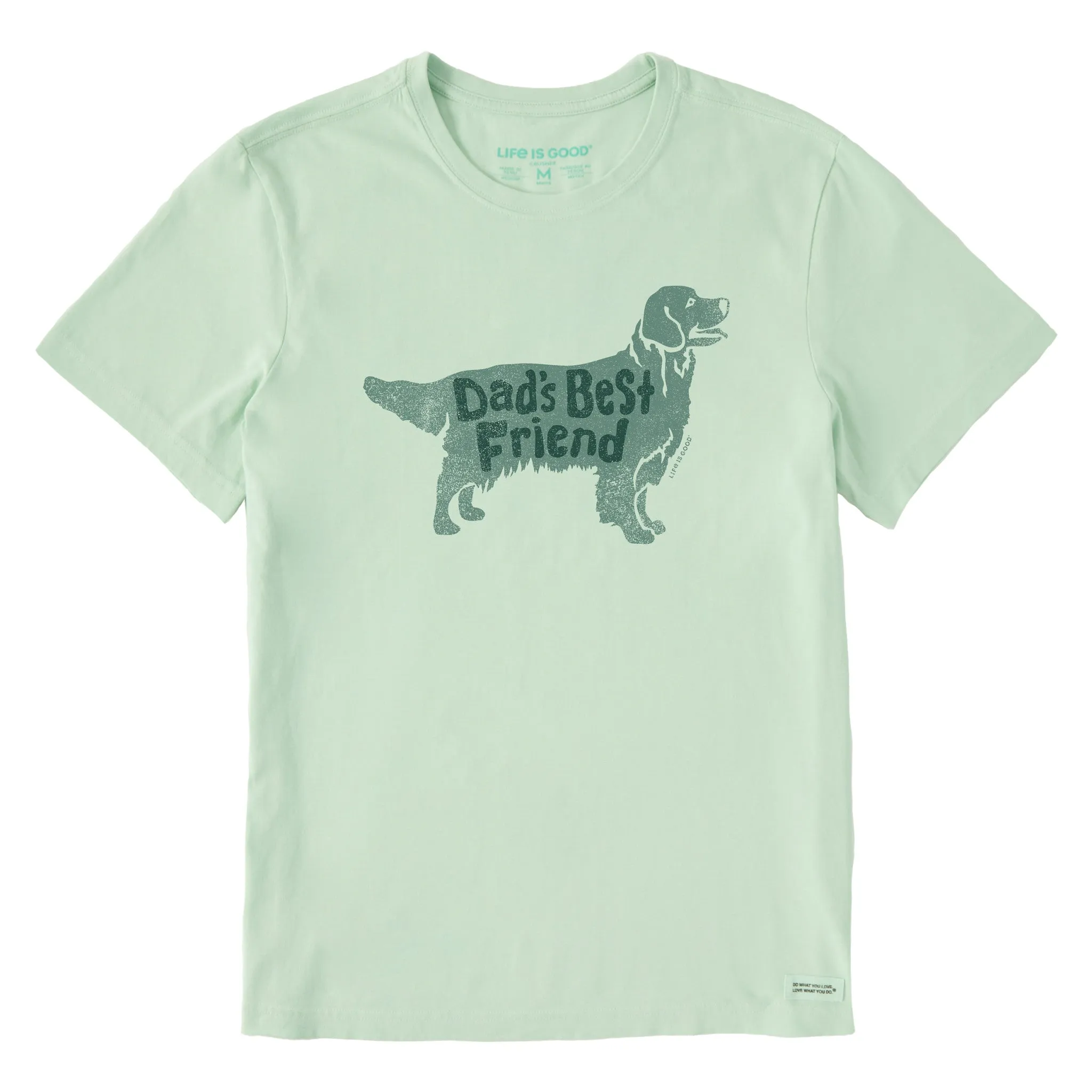 Men's Dad's Best Friend Golden Retriever Short Sleeve Tee Life is Good