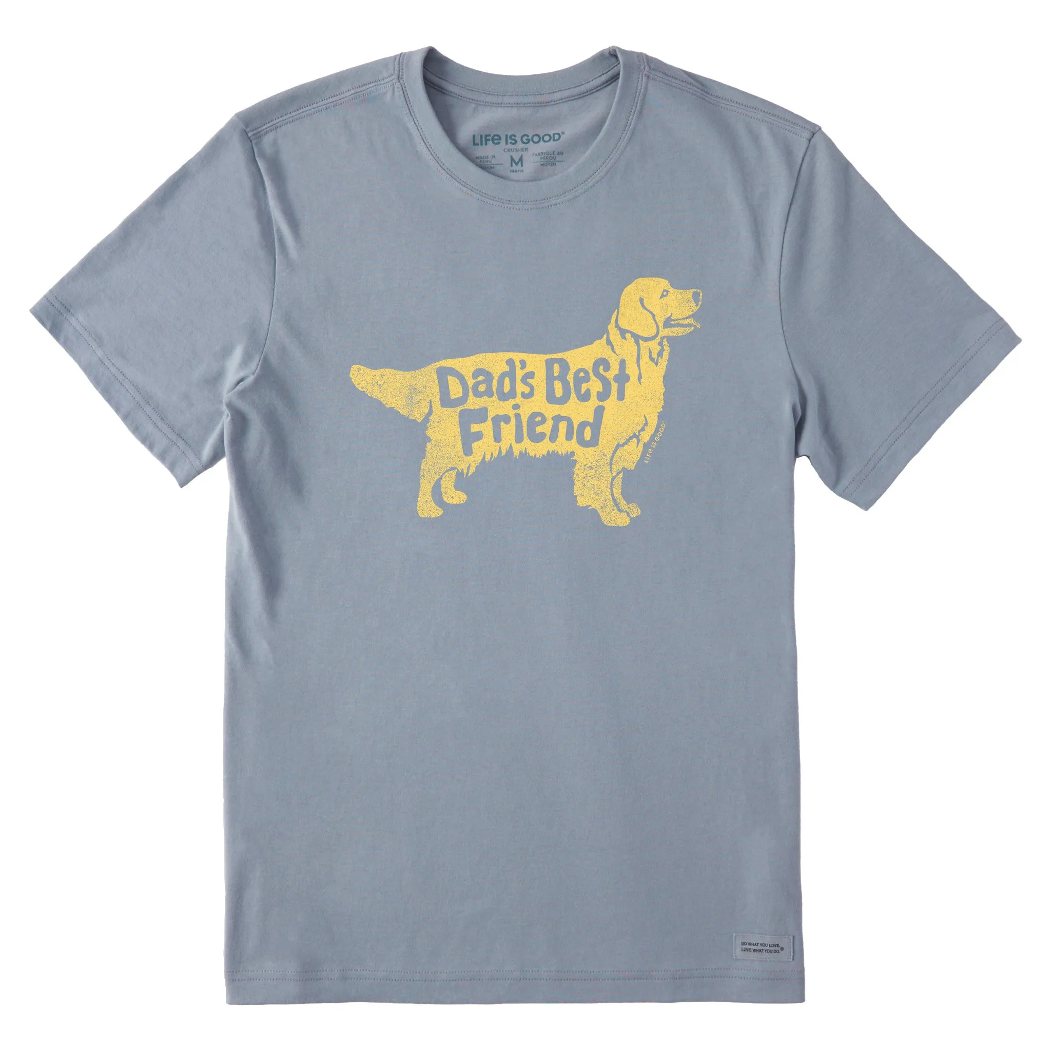 Men's Dad's Best Friend Golden Retriever Short Sleeve Tee Life is Good