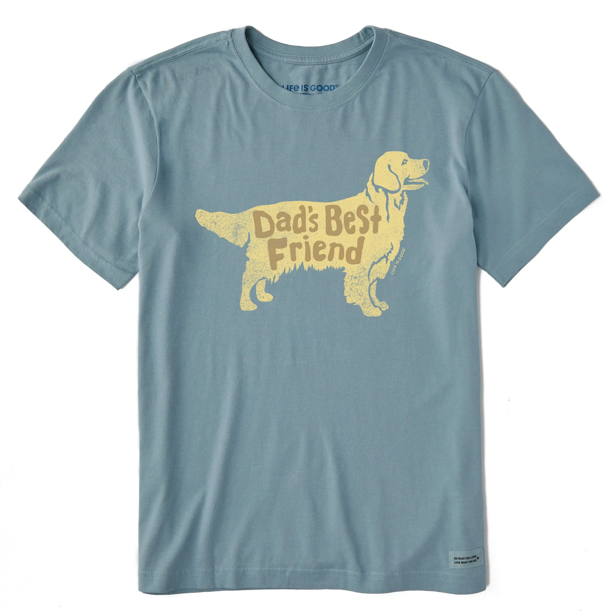 Men's Dad's Best Friend Golden Retriever Short Sleeve Tee Life is Good