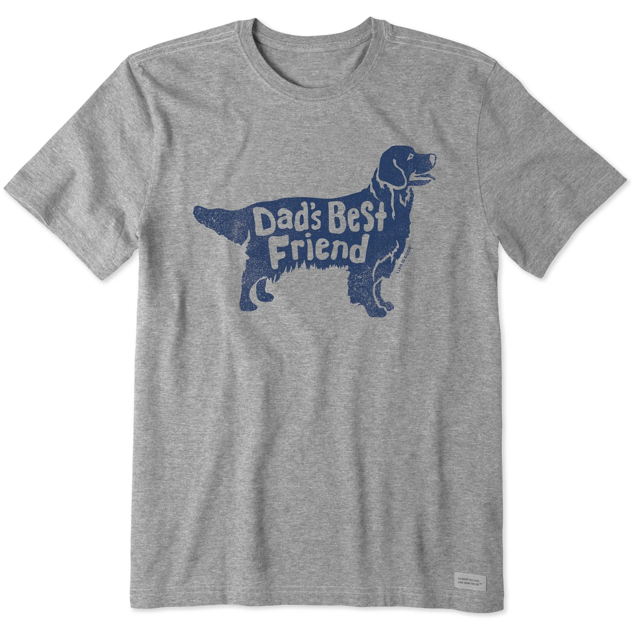 Men's Dad's Best Friend Golden Retriever Short Sleeve Tee Life is Good