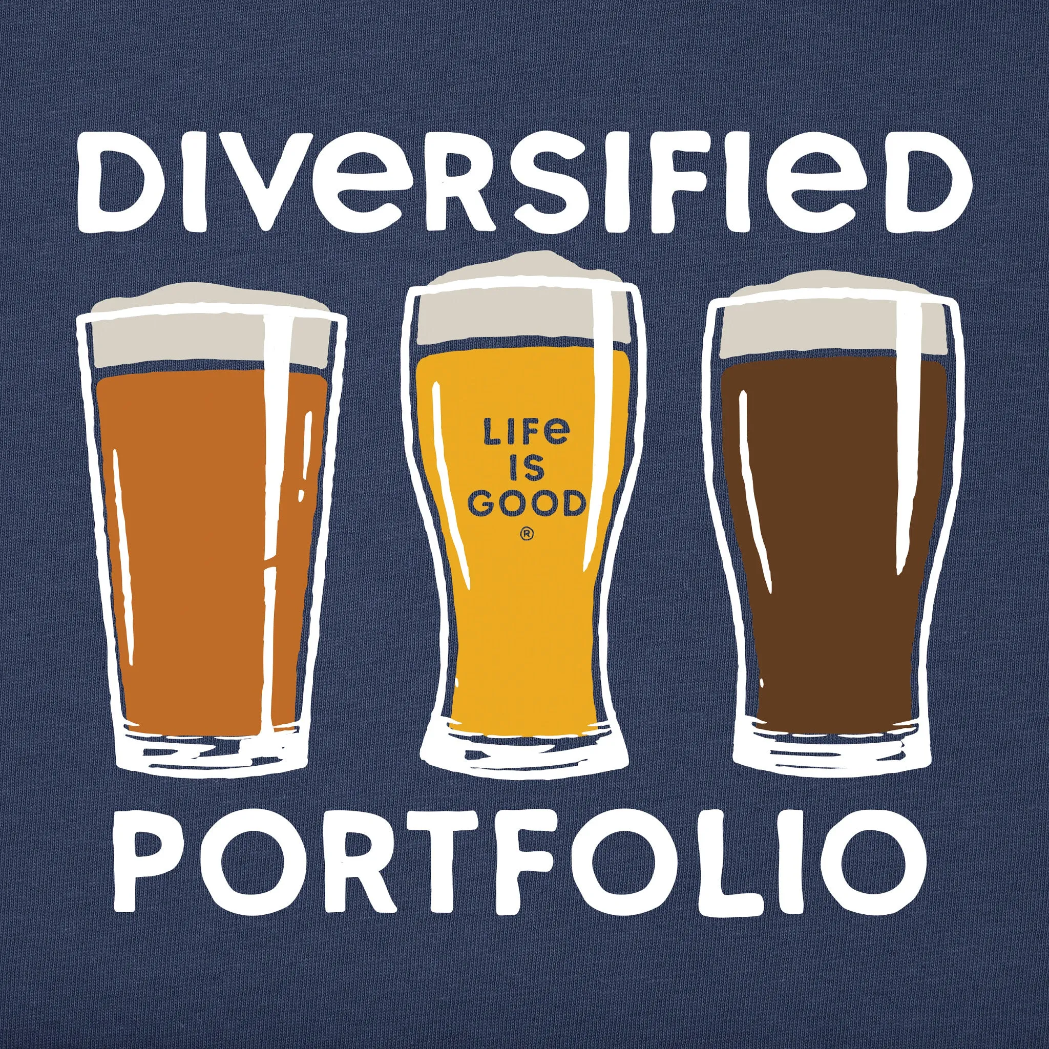 Men's Diversified Portfolio Beer Short Sleeve Tee Life is Good