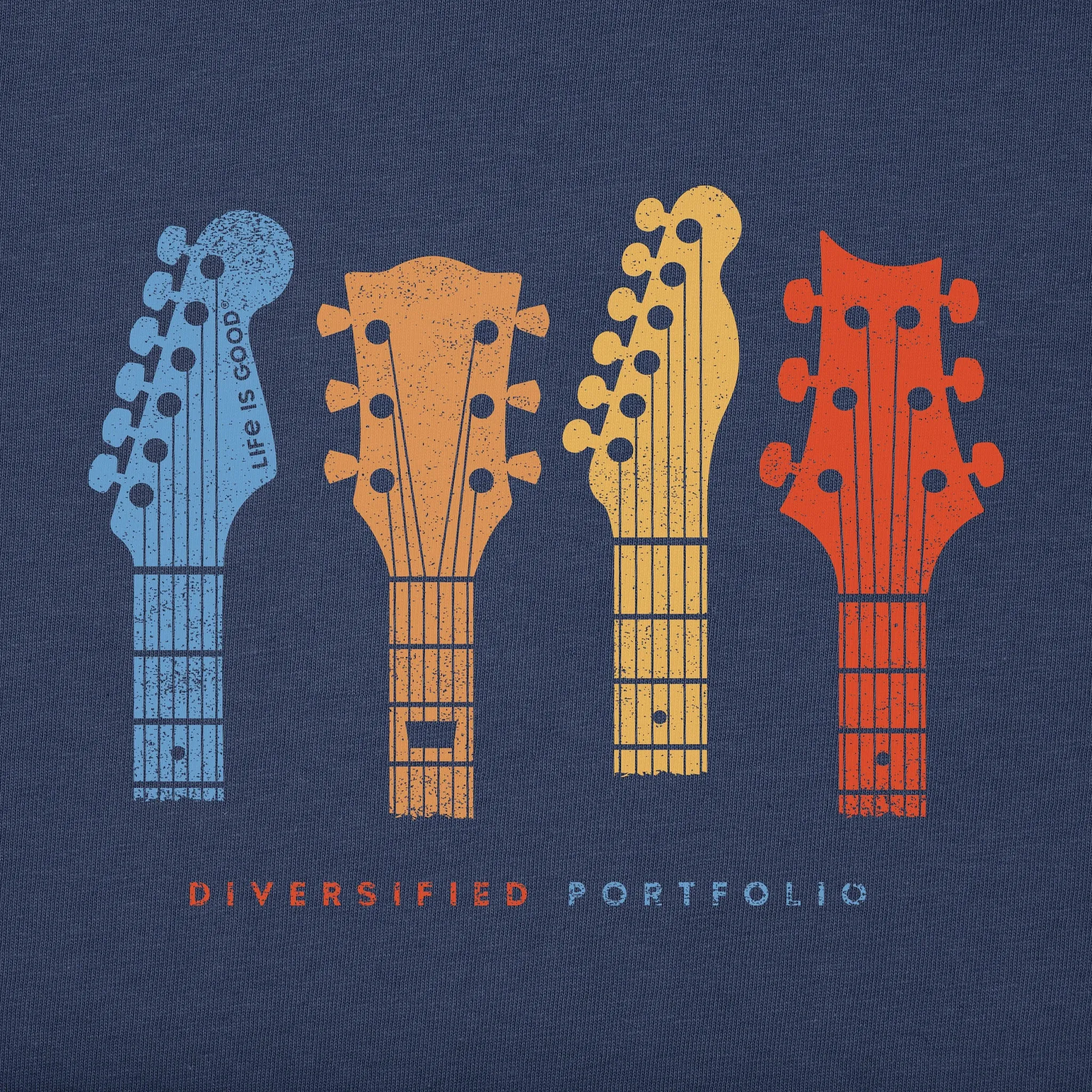 Men's Diversified Portfolio Guitars Short Sleeve Tee Life is Good