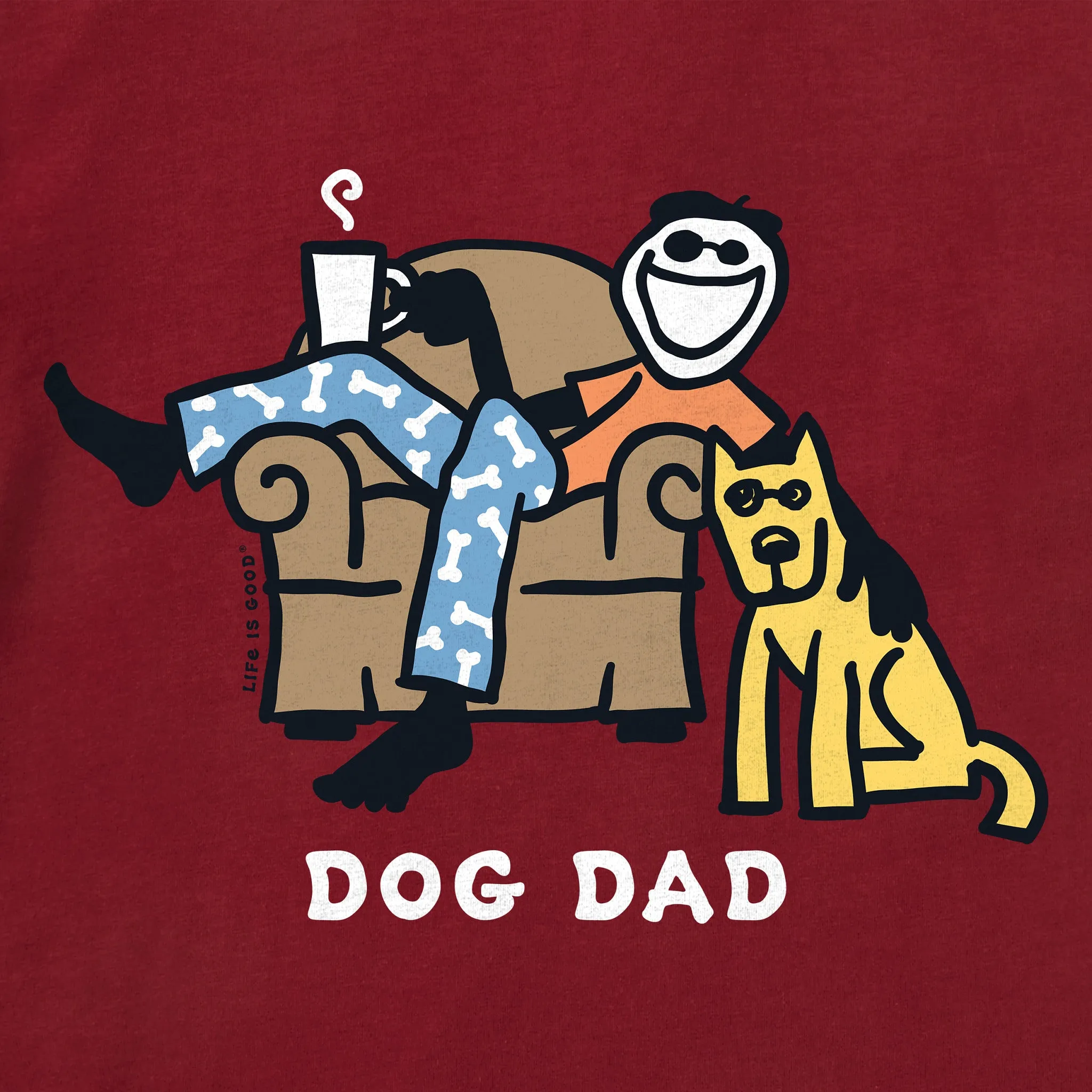 Men's Dog Dad Jake & Rocket Lounge Short Sleeve Crusher Tee Life is Good