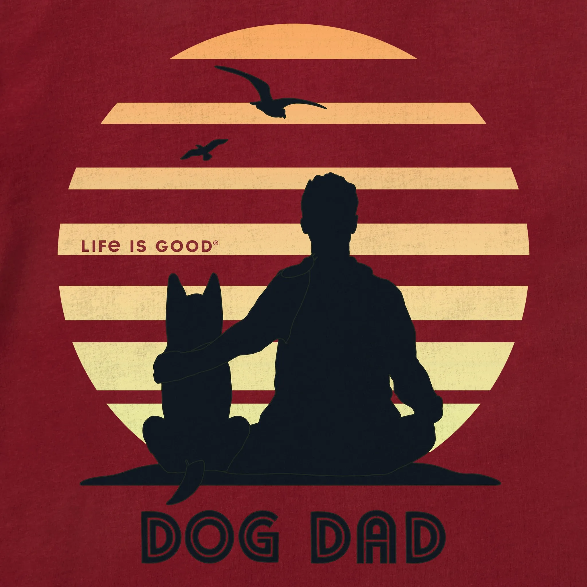 Men's Dog Dad Retro Beach View Short Sleeve Crusher Tee Life is Good