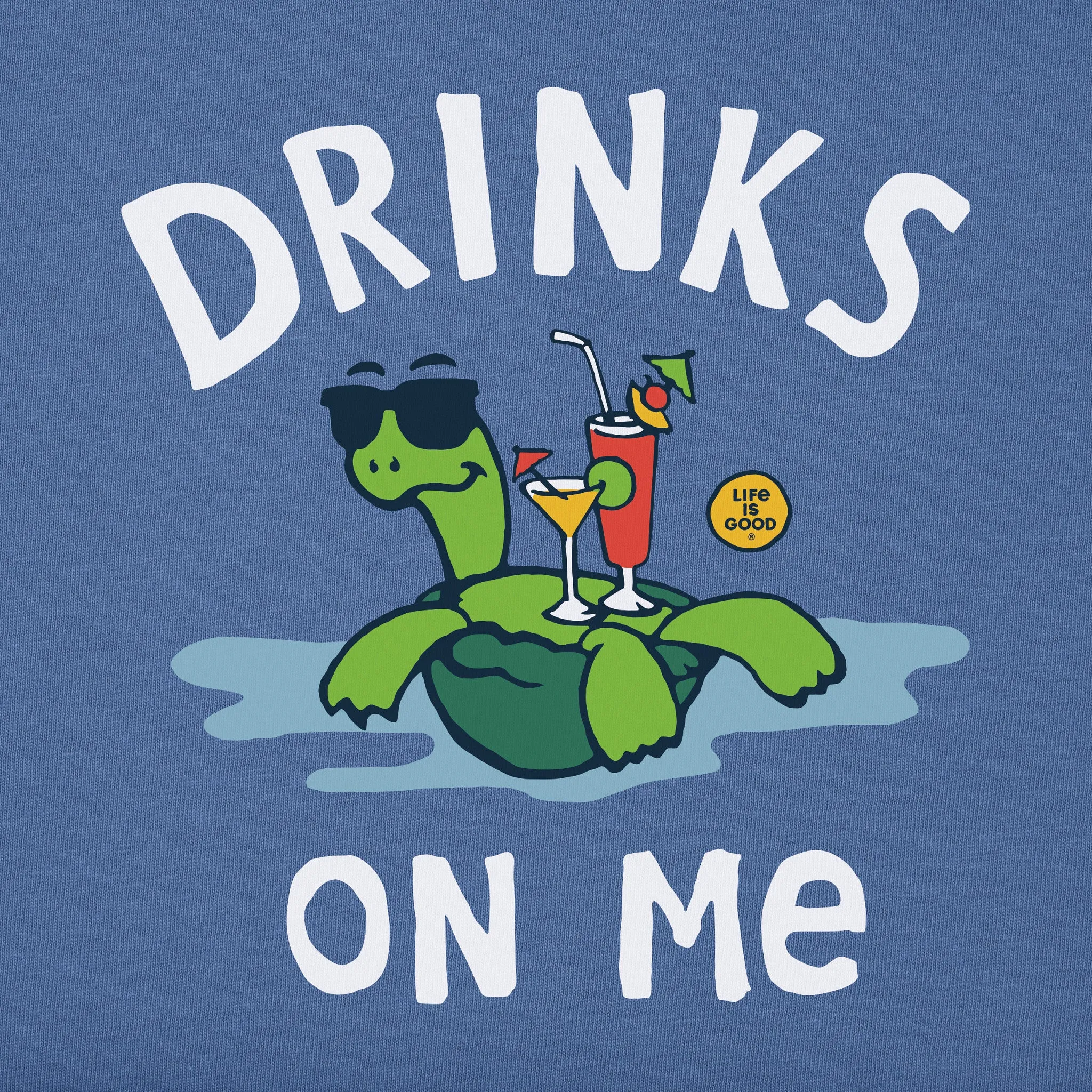 Men's Drinks On Me Turtle Short Sleeve Tee Life is Good