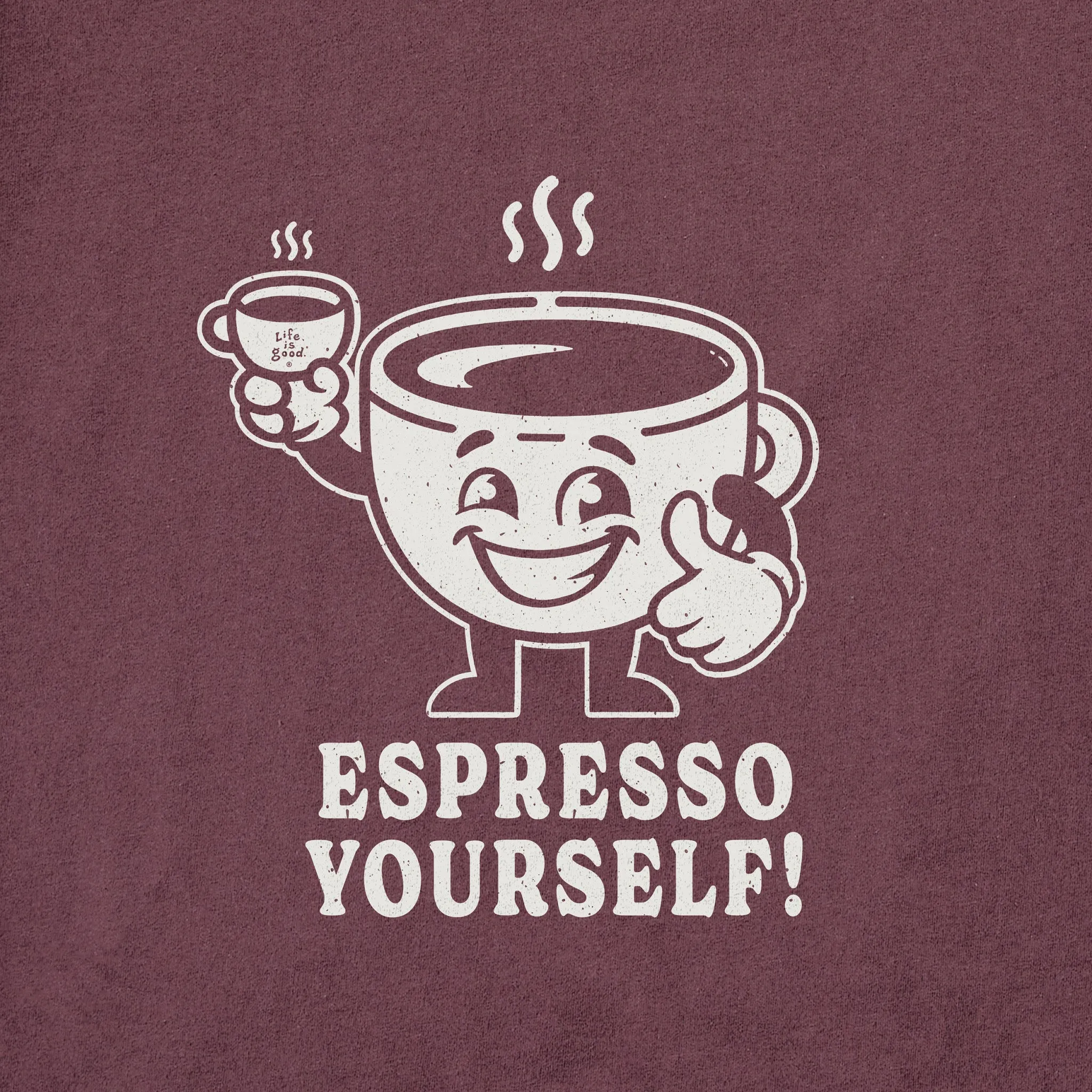 Men's Espresso Yourself Guy Short Sleeve Crusher Tee Life is Good