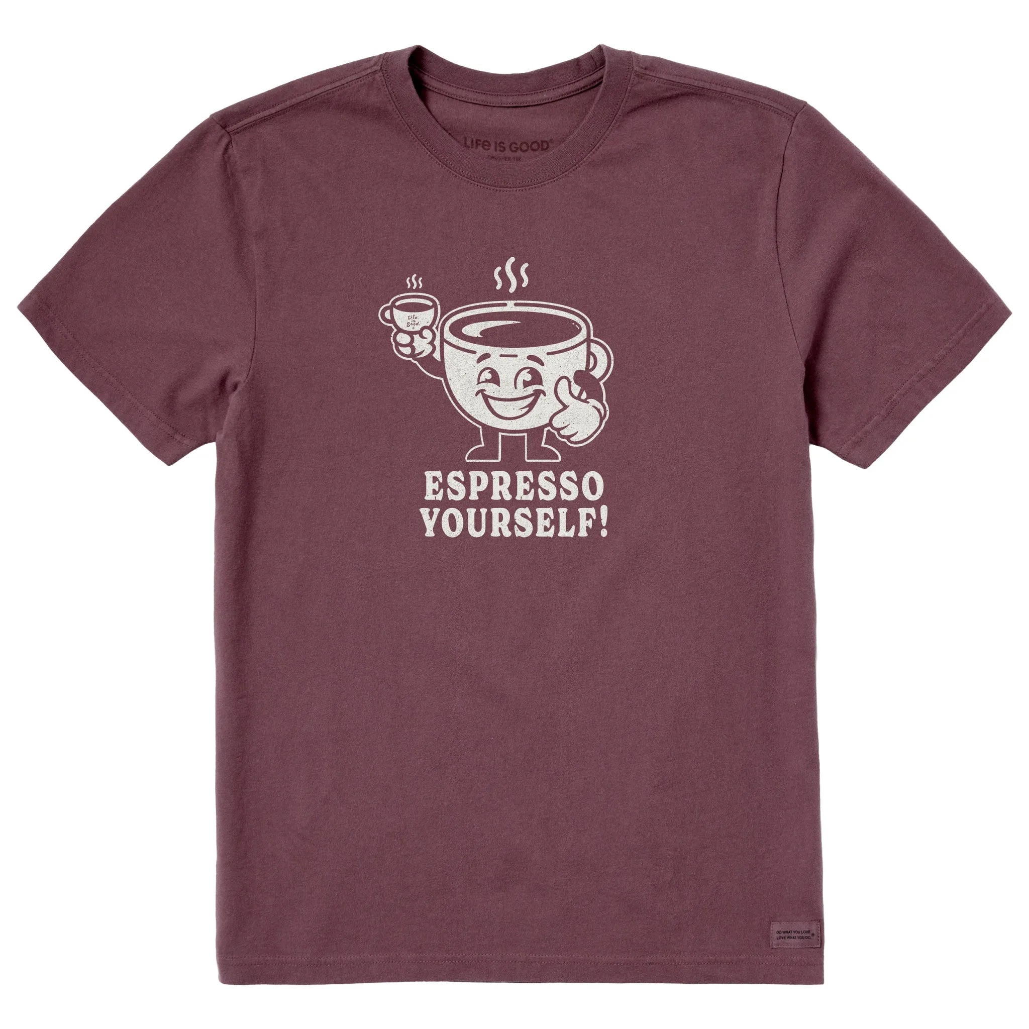 Men's Espresso Yourself Guy Short Sleeve Crusher Tee Life is Good