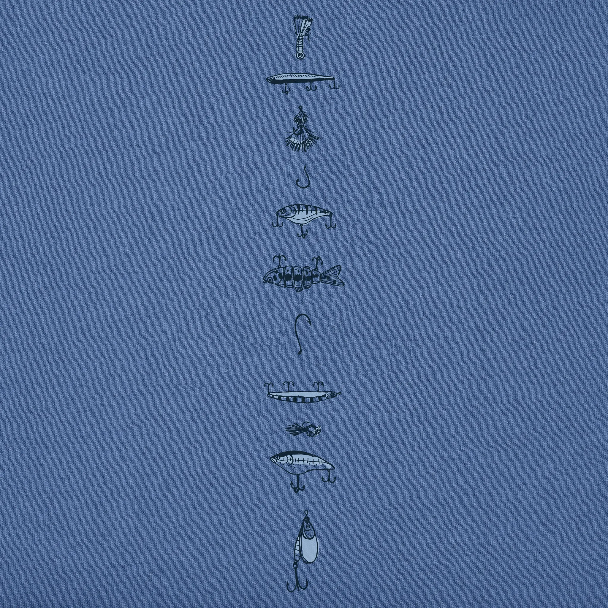 Men's Etched Simple Fish Long Sleeve Crusher Tee Life is Good