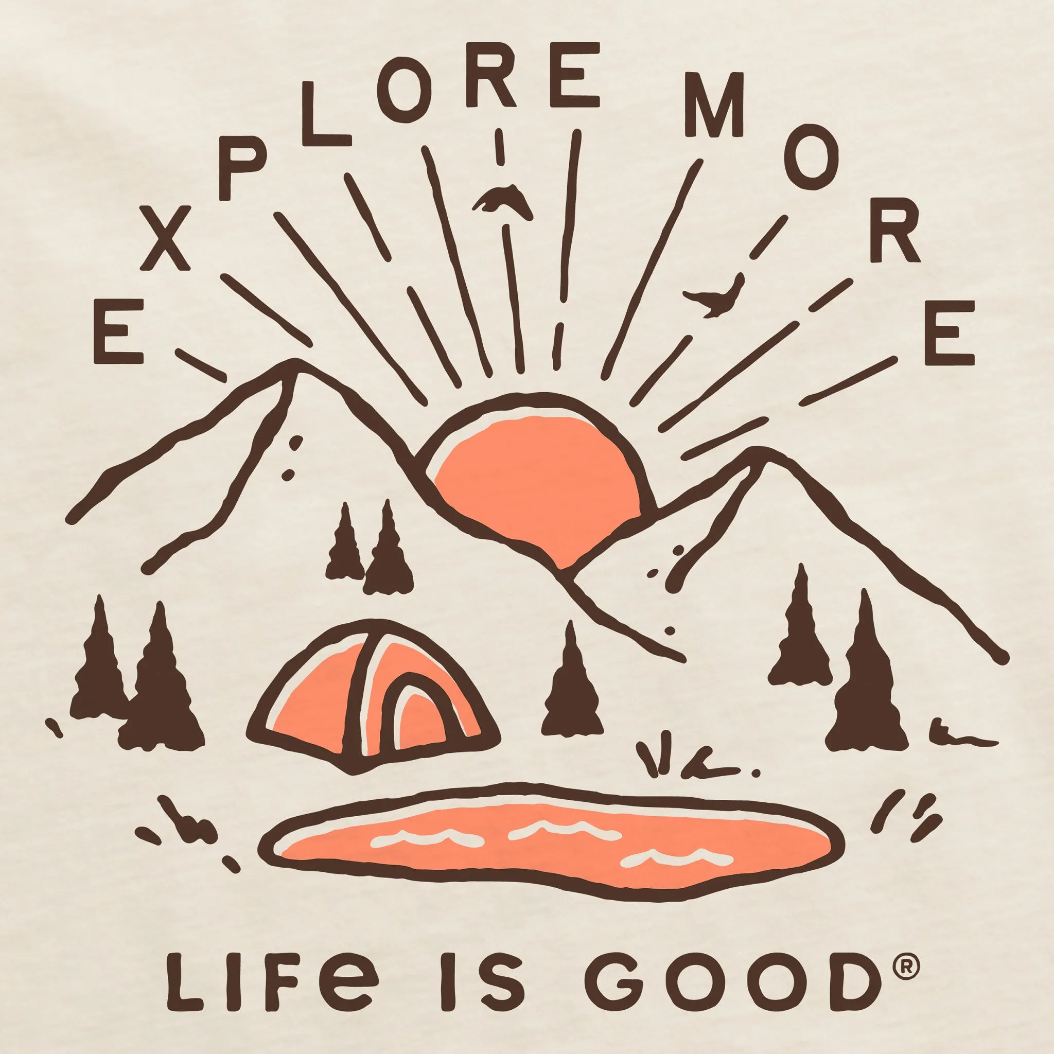 Men's Explore More Sunset Short Sleeve Crusher Tee Life is Good